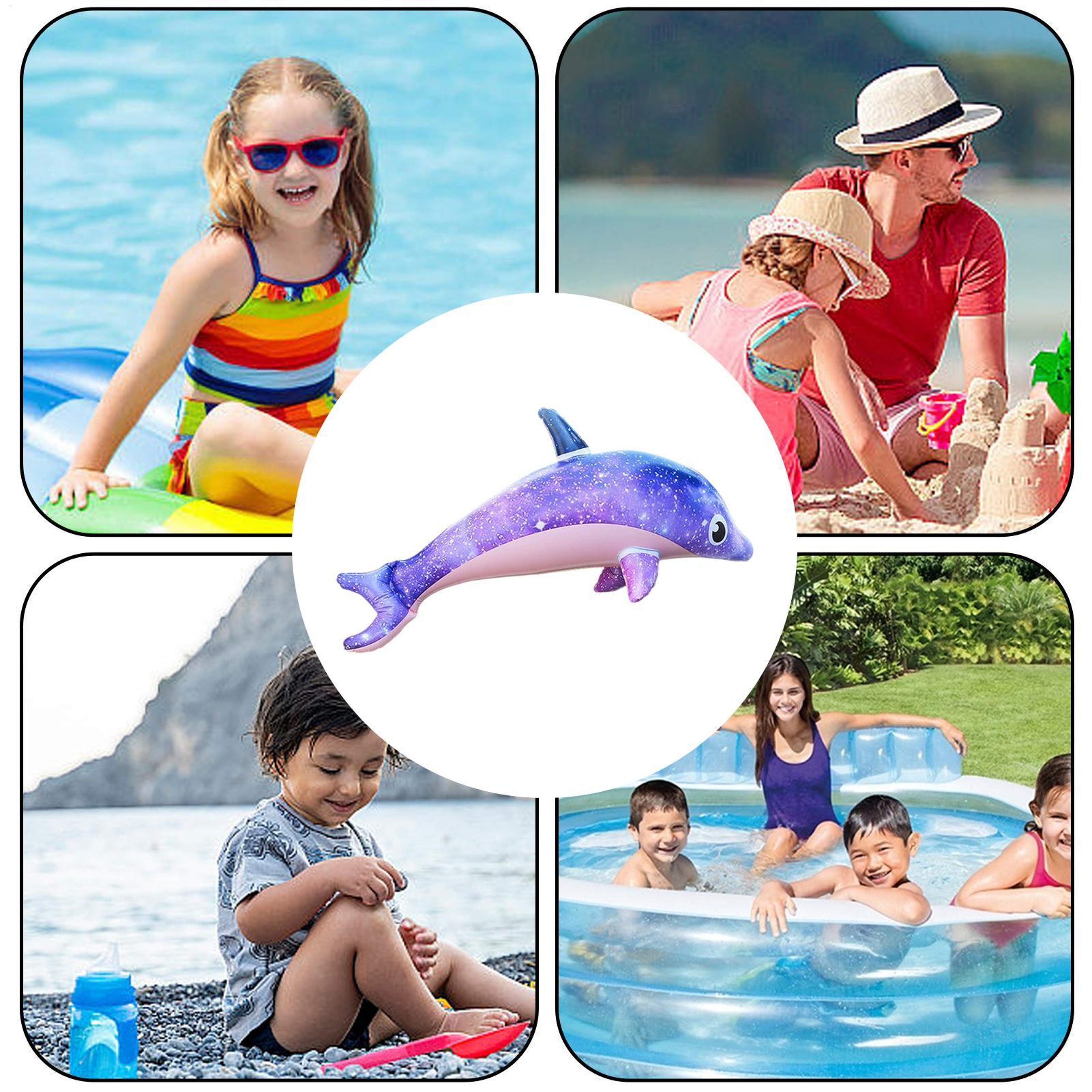 Inflatable Dolphin Pool Float Toy Realistic PVC Ocean Animal for Summer Pool Parties – view 6