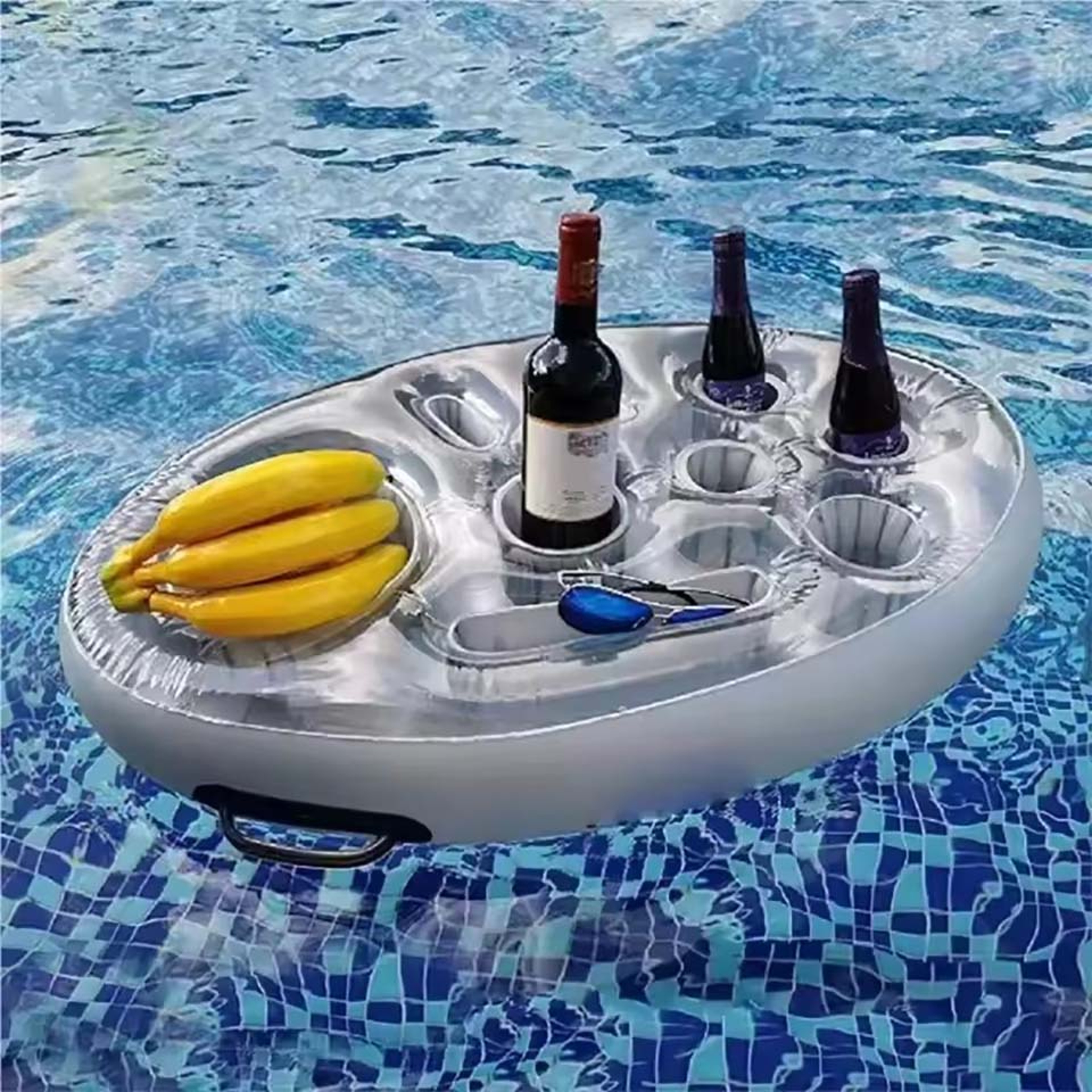 Inflatable Pool Drink Cooler & Floating Bar Tray with Cup Holders for Beach & Pool Parties – view 1