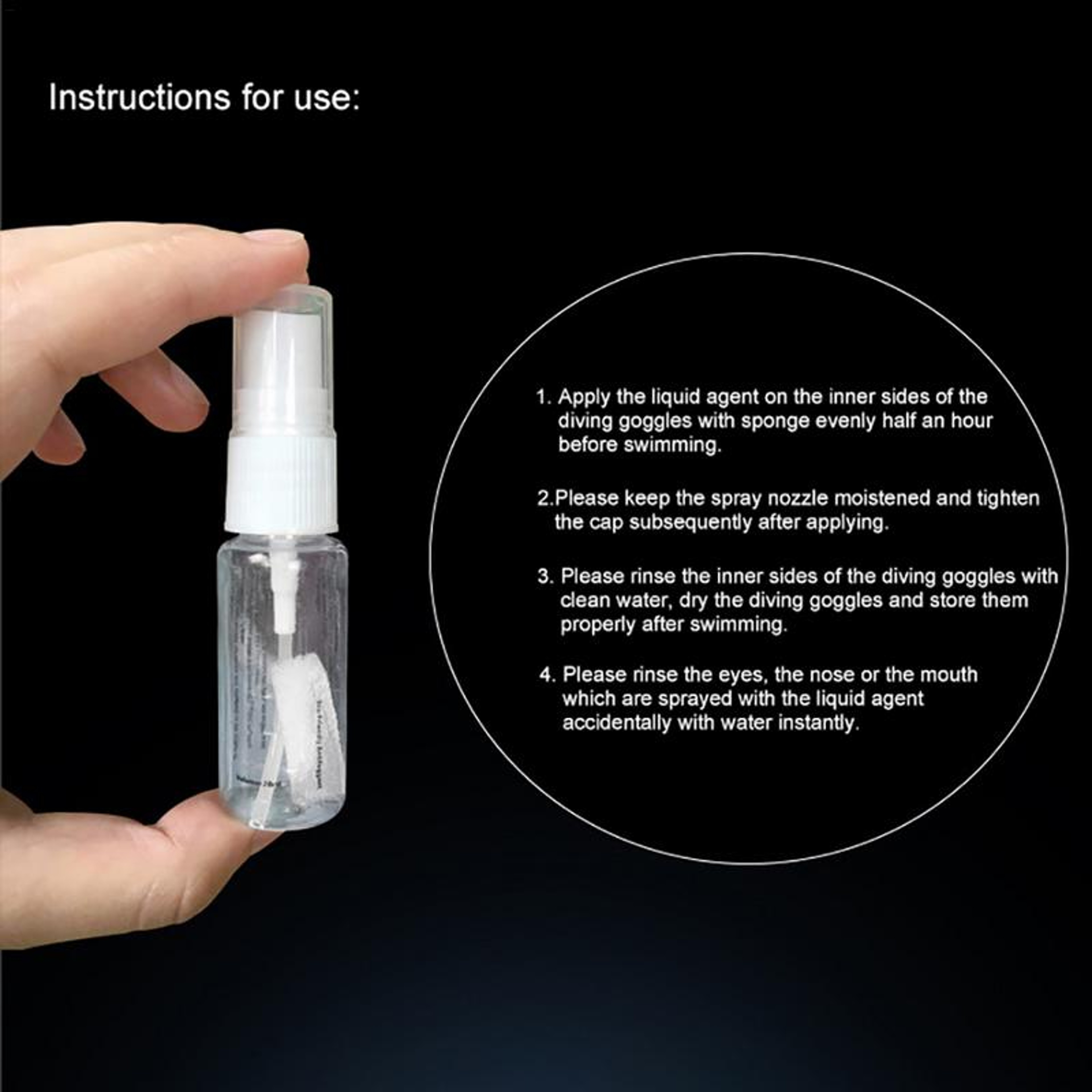 CrystalClear Swim Goggles Defogger Anti Fog Spray for Swim Goggles, Diving Masks & Eyeglasses – view 3