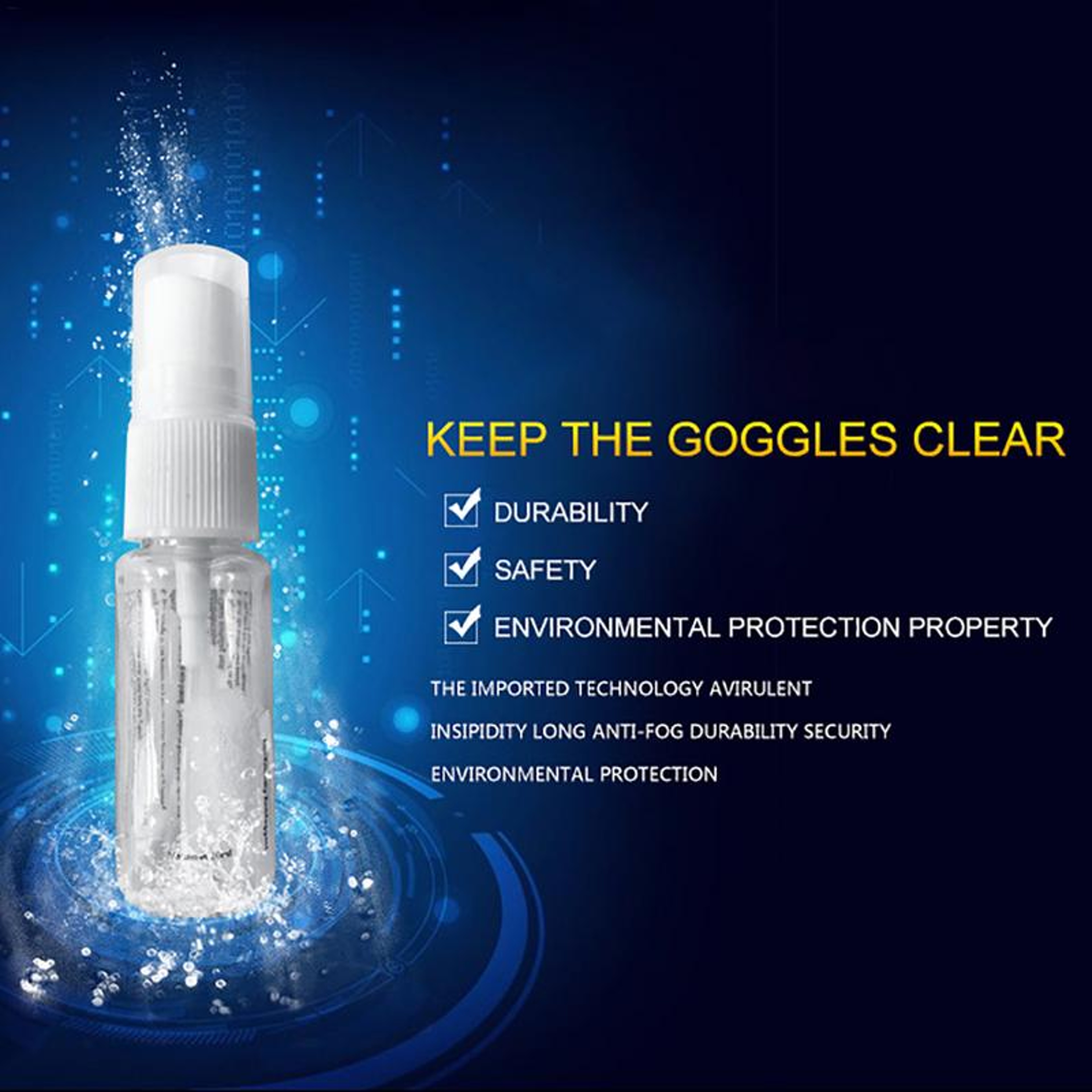 CrystalClear Swim Goggles Defogger Anti Fog Spray for Swim Goggles, Diving Masks & Eyeglasses – view 5