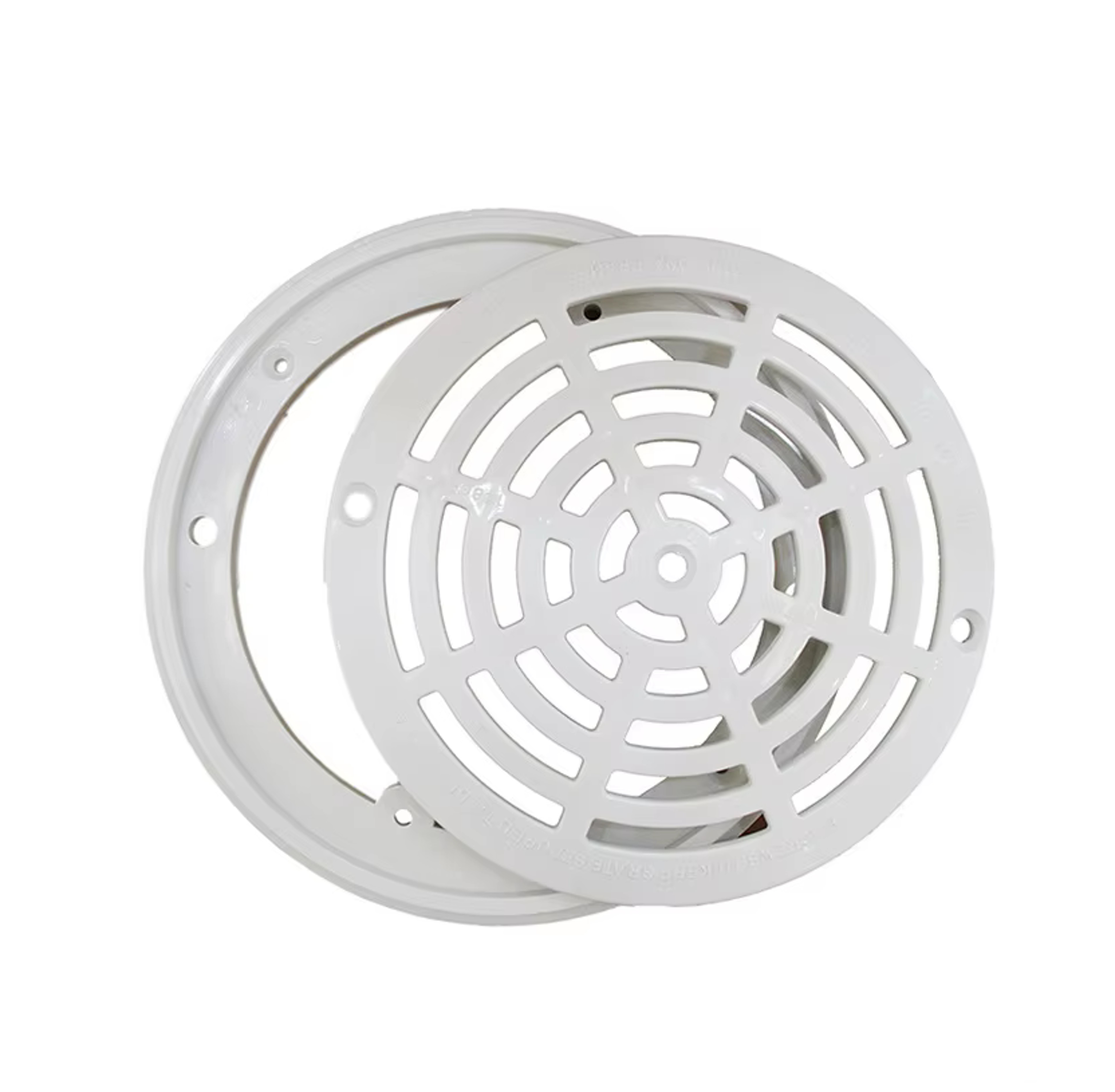 Pool Main Drain Cover White Replacement Pool Drain Grate with Mounting Plate – view 1