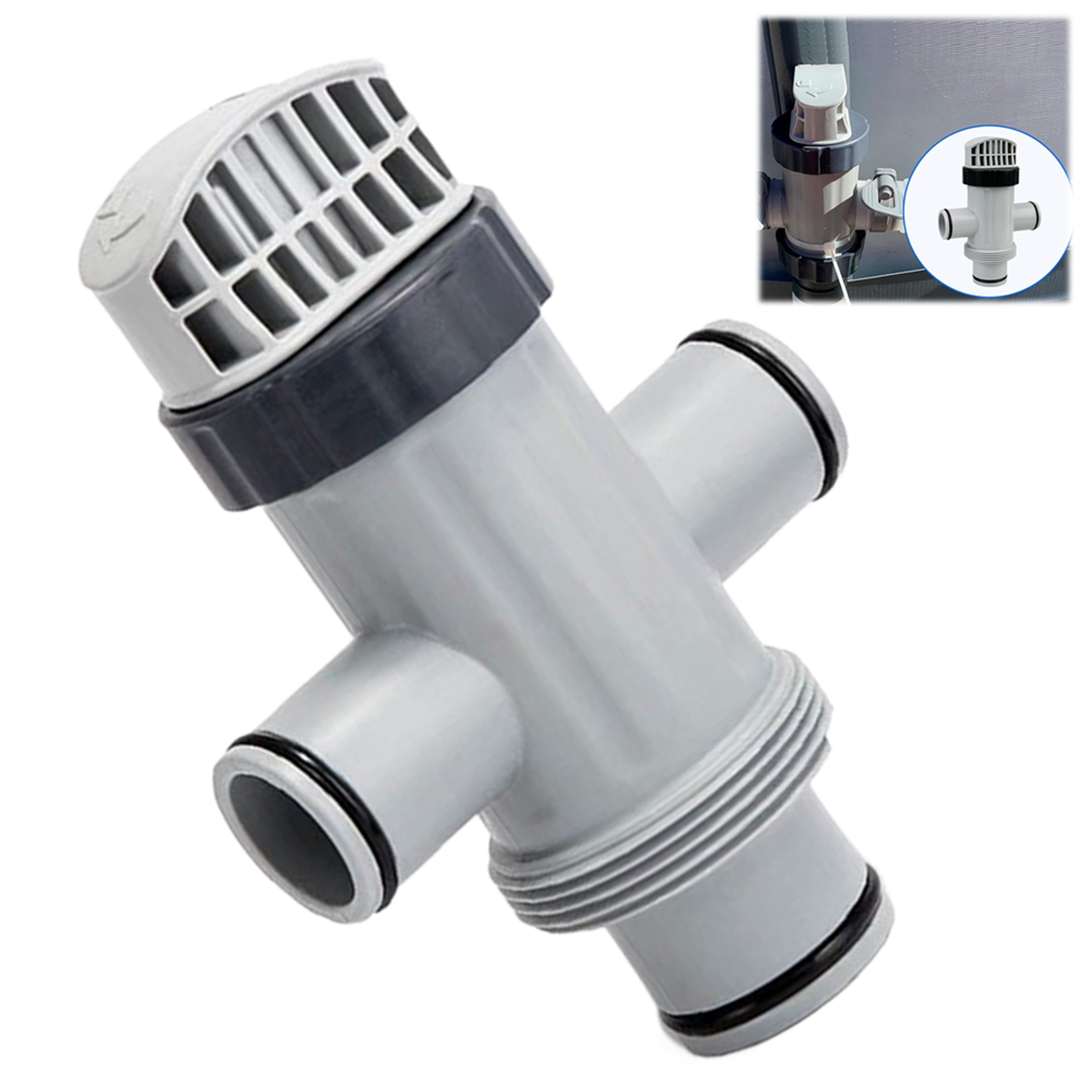 Pool Plunger Valve Dual Split Pool Hose Connector Replacement for Above Ground Pool Pumps – view 2