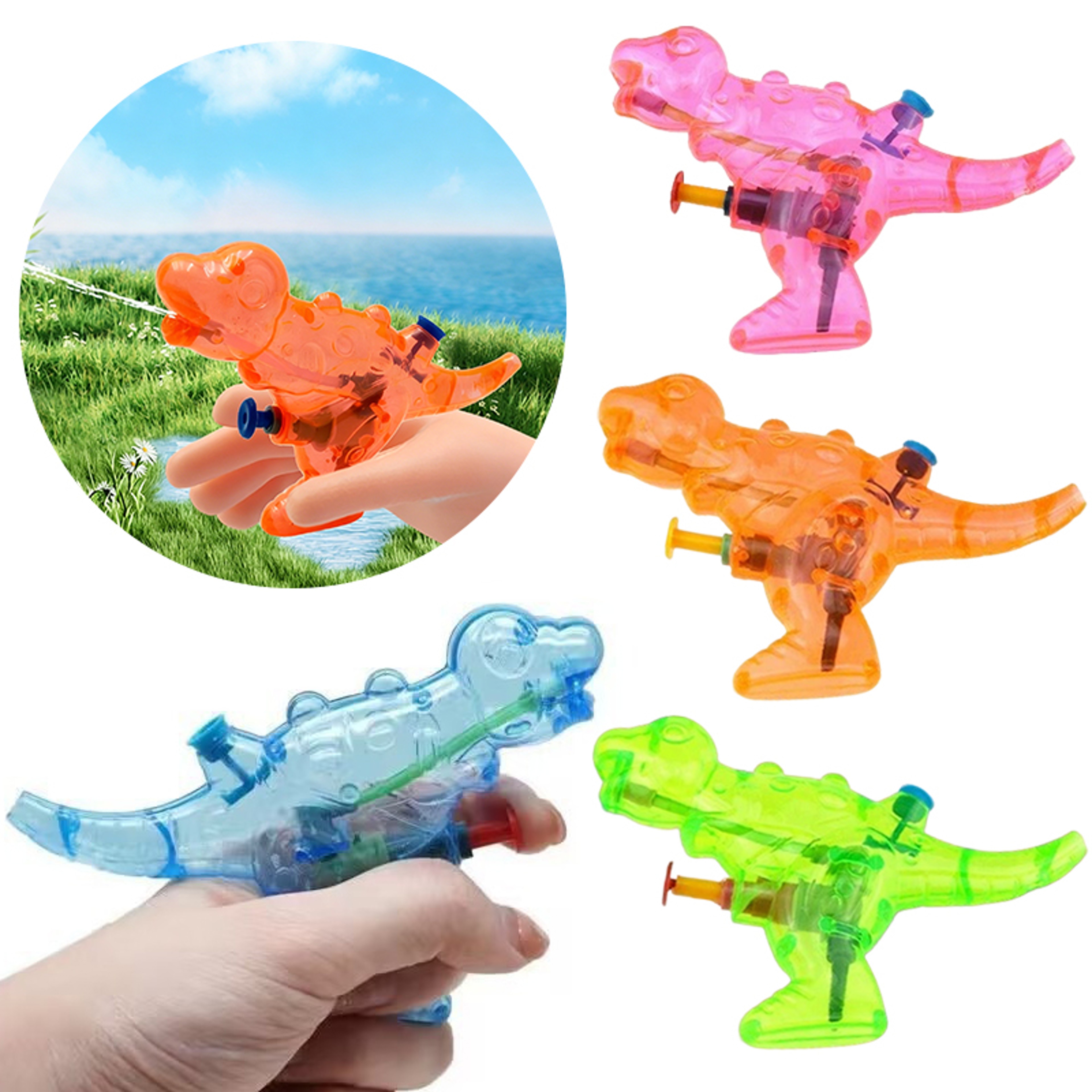 Transparent Dinosaur Water Gun Mini Water Blaster Set For Kids Outdoor Pool  Beach Fun 0