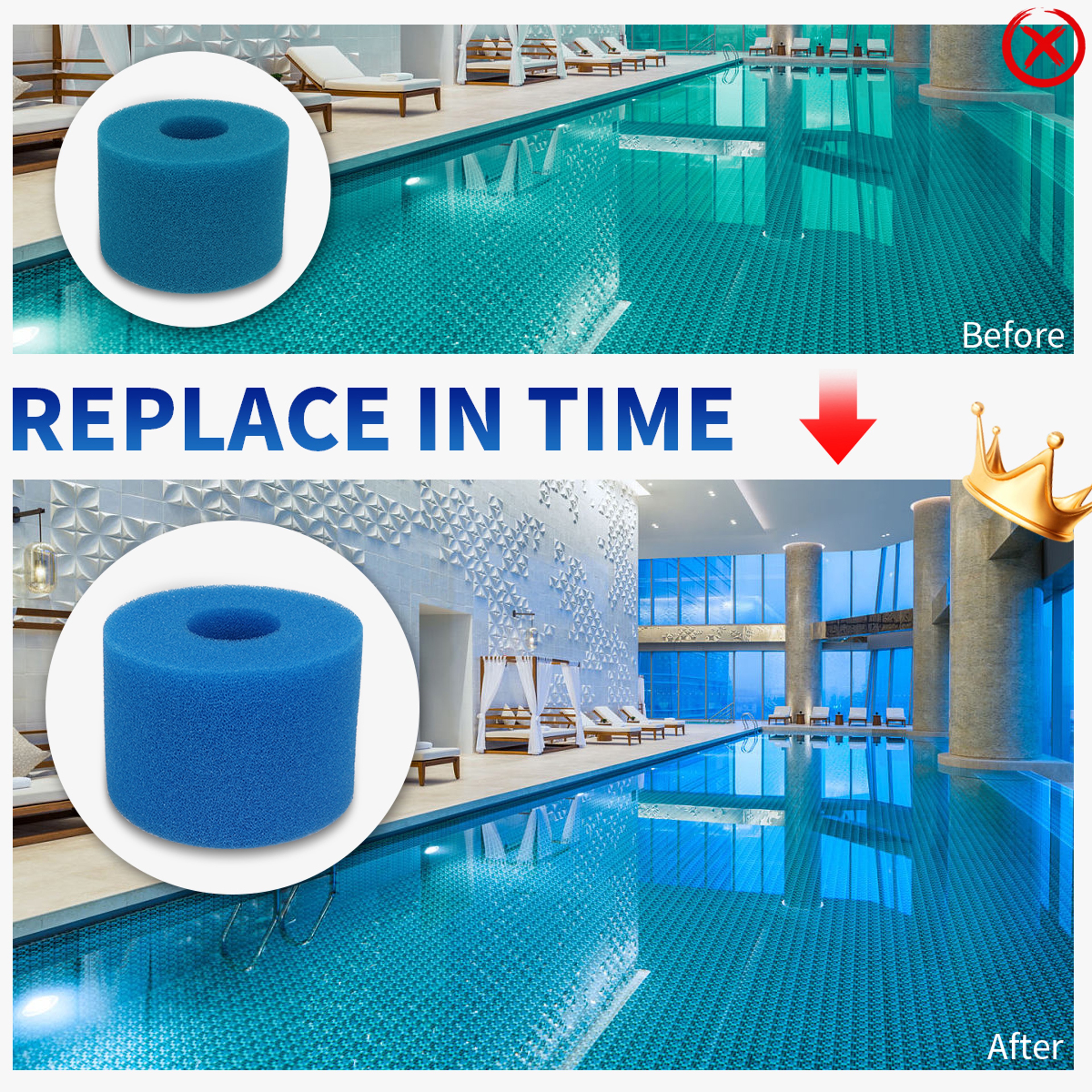 Reusable Pool Filter Foam Cartridge For Intex PureSpa  Hot Tub Spa Systems 4