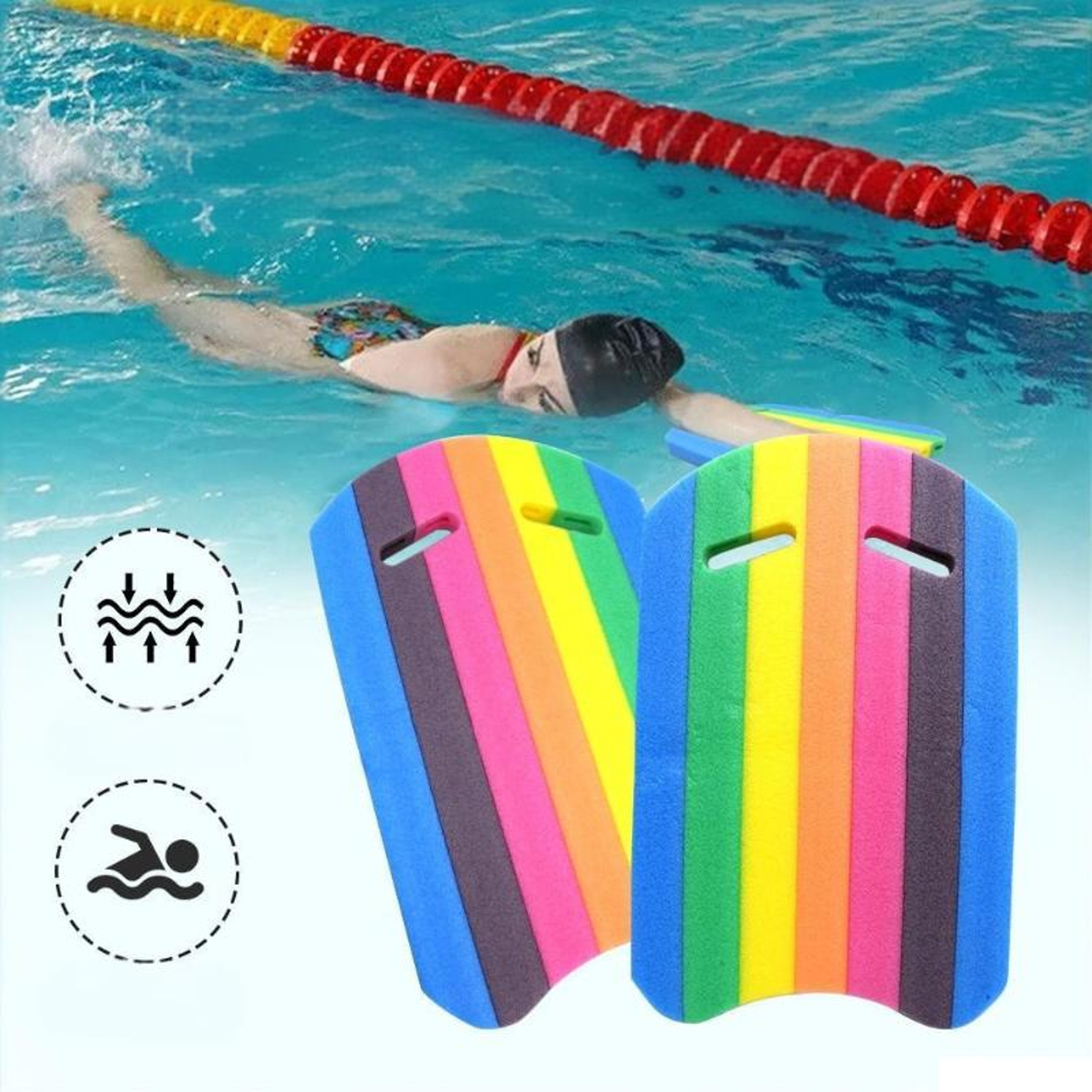 EVA Swimming Kickboard Training Float Board for Kids & Adults Lightweight Pool Swim Training Aid – view 2