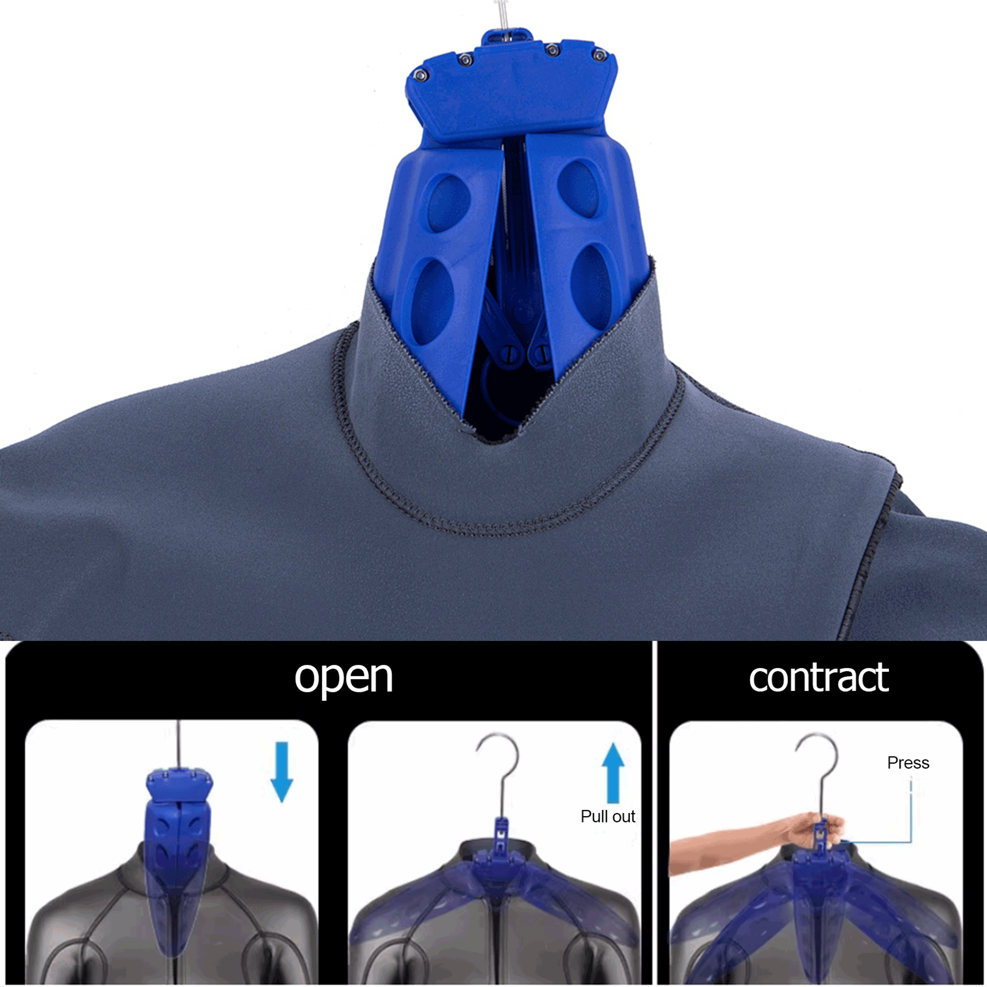 Foldable Wetsuit Hanger for Diving & Surfing Heavy Duty Diving Suit Hanger Drying Rack – view 4