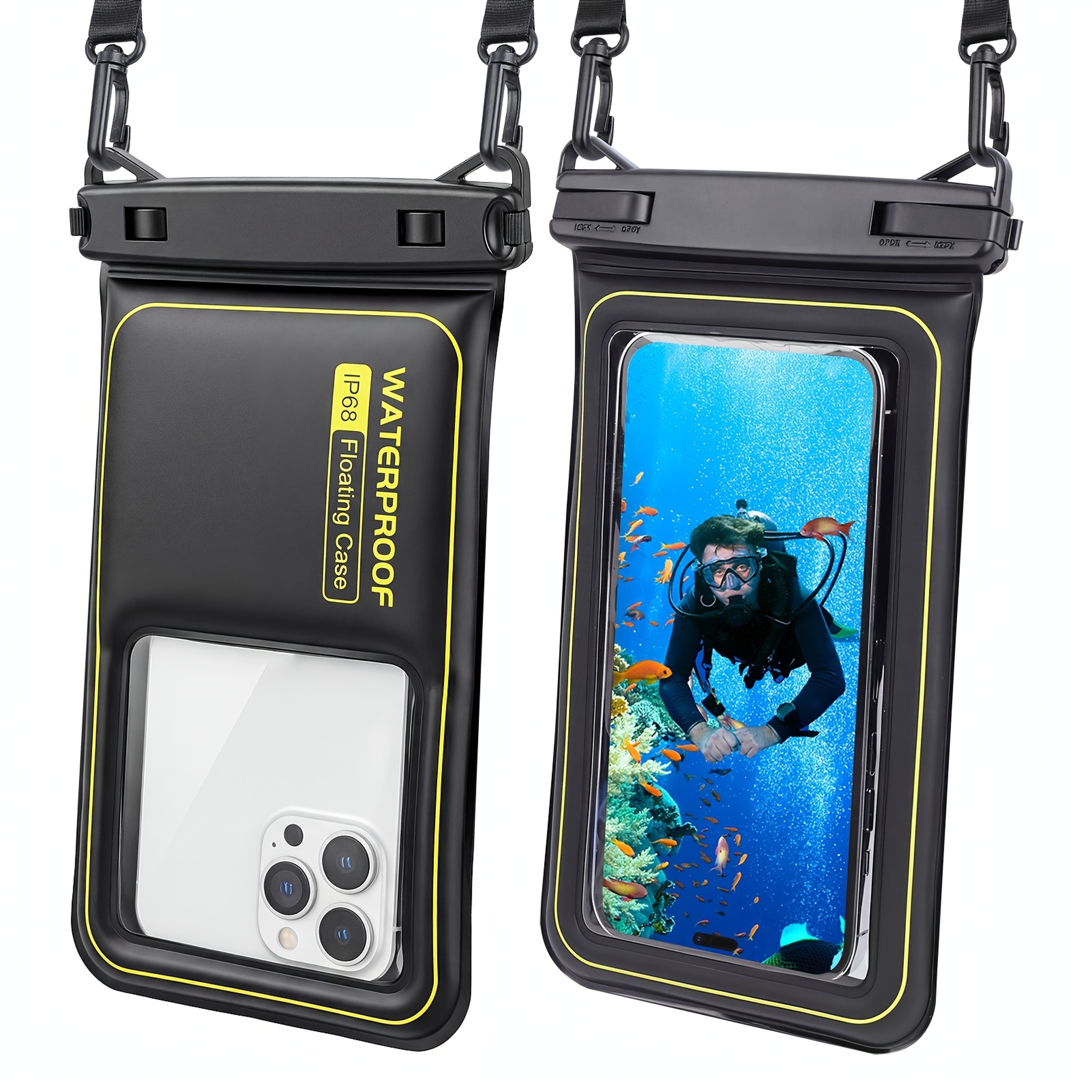 Universal Waterproof Phone Pouch with Secure Tether & Touchscreen Access for Beach, Swimming & Water Sports – view 1
