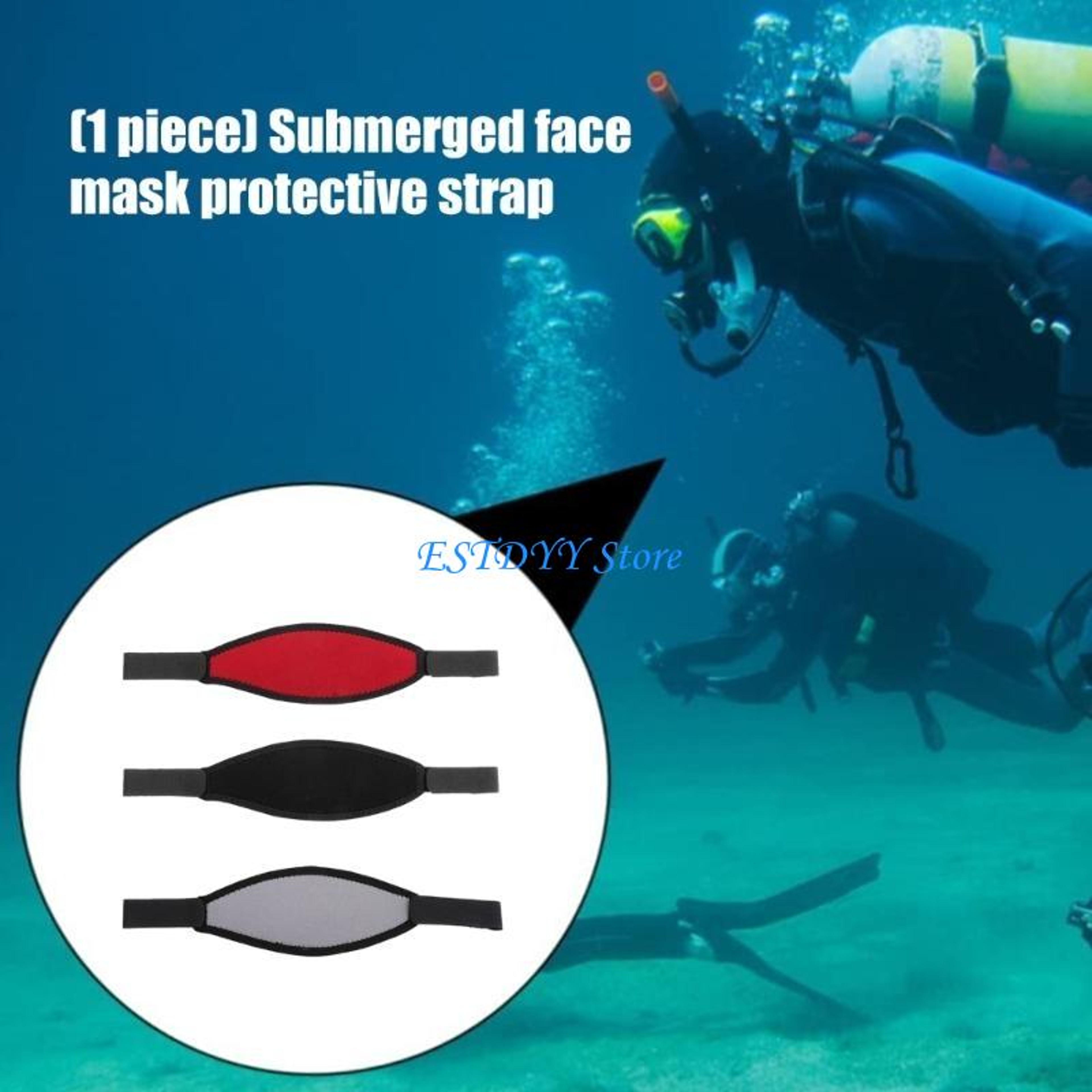 Universal Snorkel Mask Strap Cover Soft Neoprene Mask Strap for Comfortable Diving & Swimming – view 4