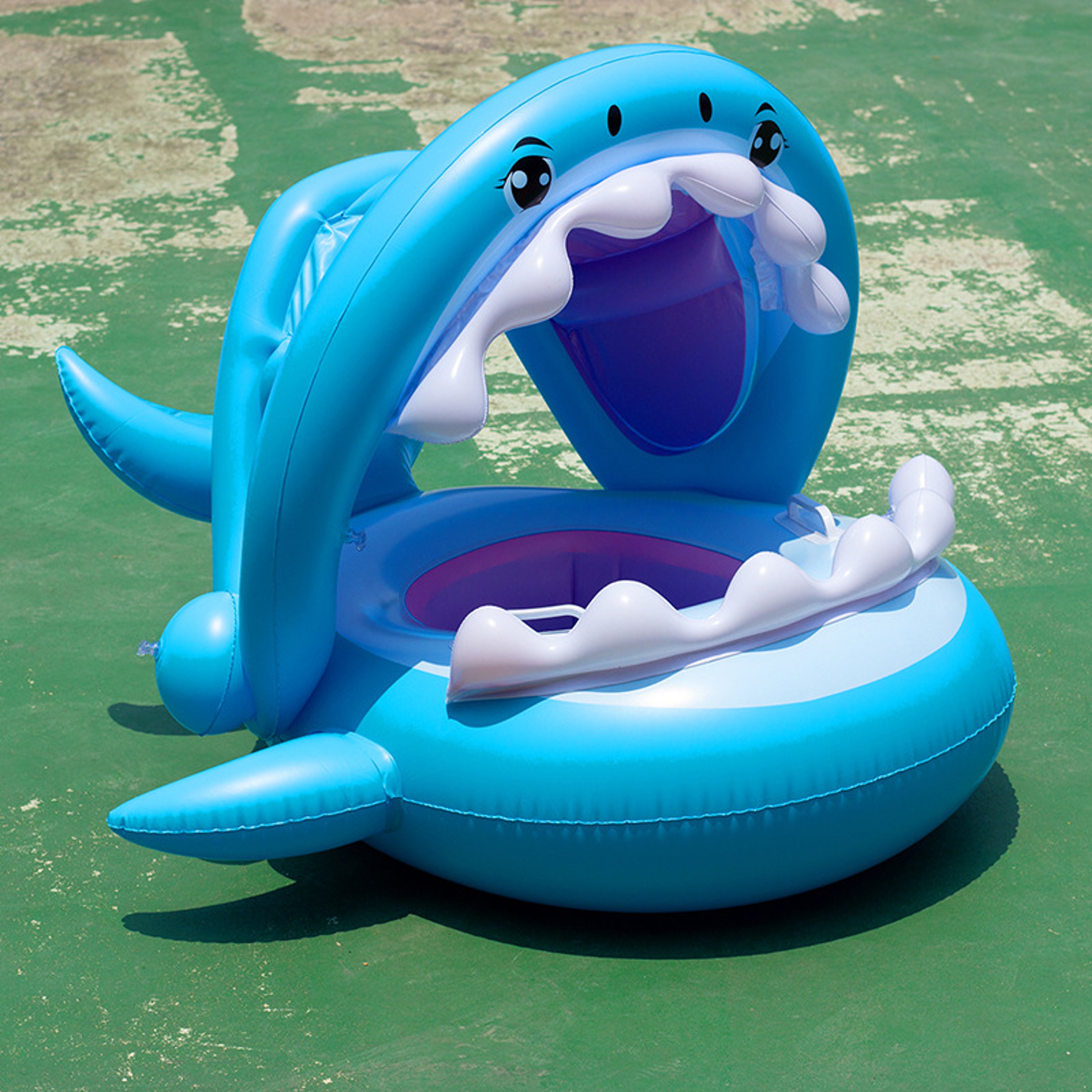 Kids Shark Swim Ring  Pineapple Inflatable Swim Float For Pool  Beach Fun 1