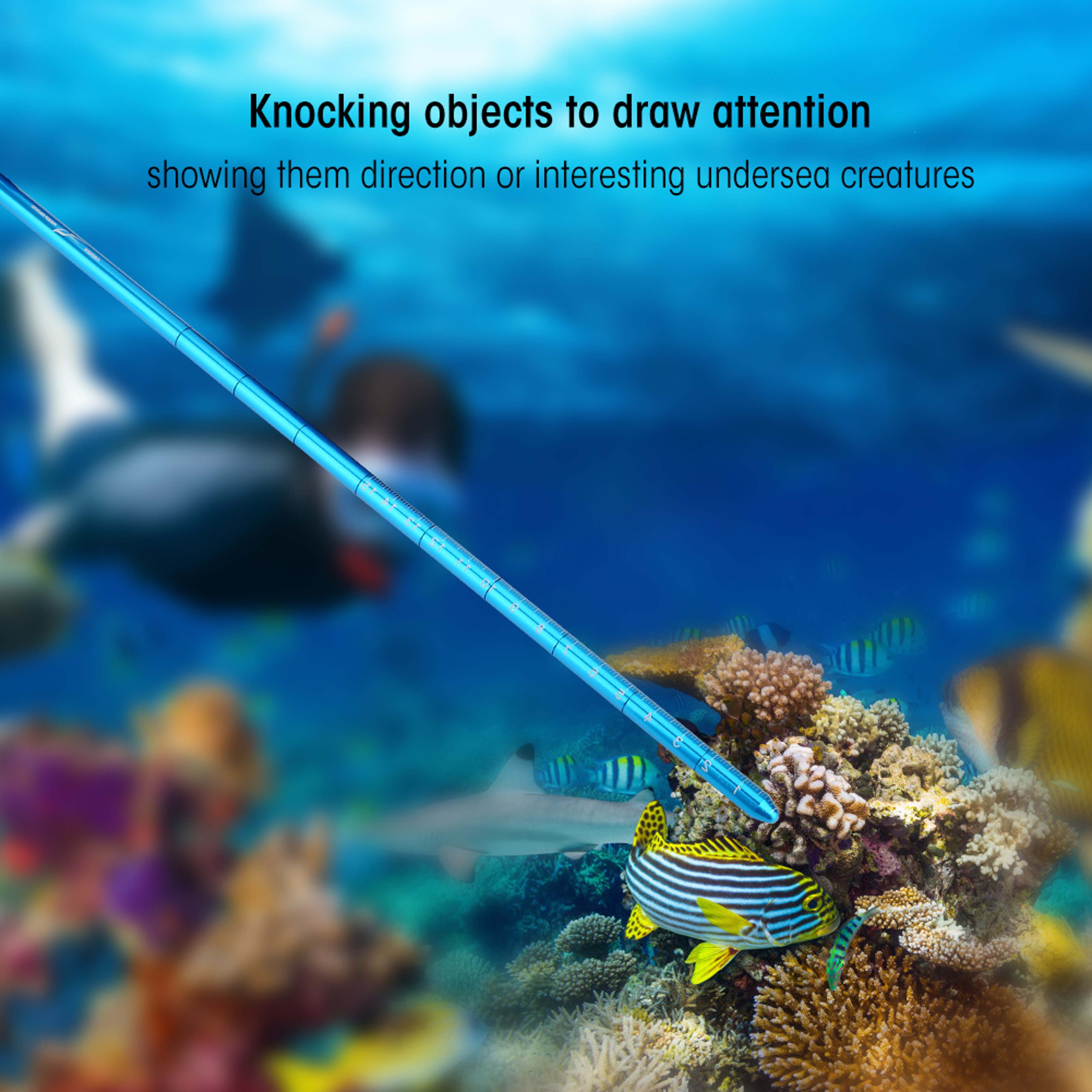 Scuba Diving Pointer Stick Aluminum Dive Pointer Rod With Lanyard For Underwater Signaling 1