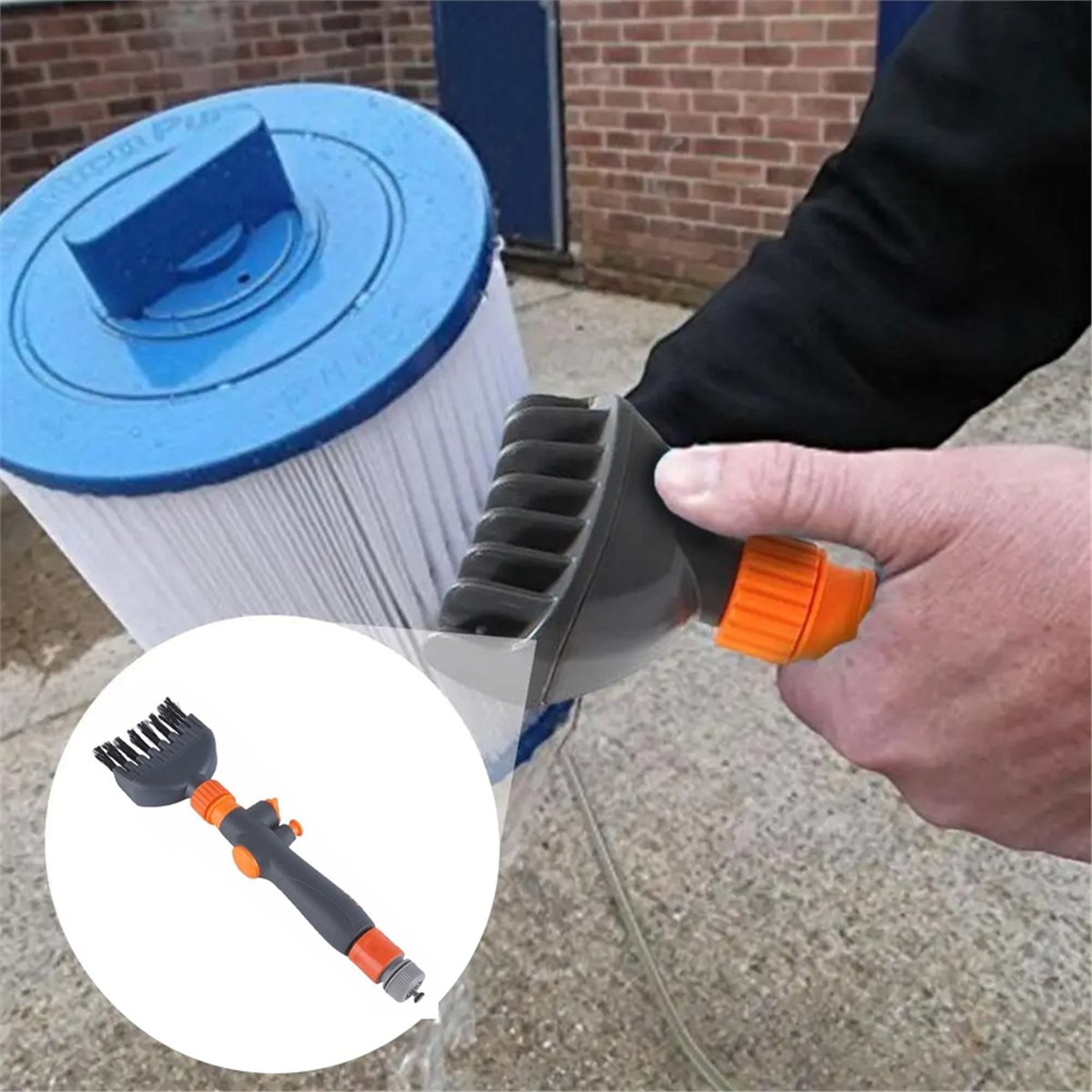 Pool Filter Cleaner Brush Reusable Cartridge Filter Cleaner Comb for Swimming Pools & Spas – view 4