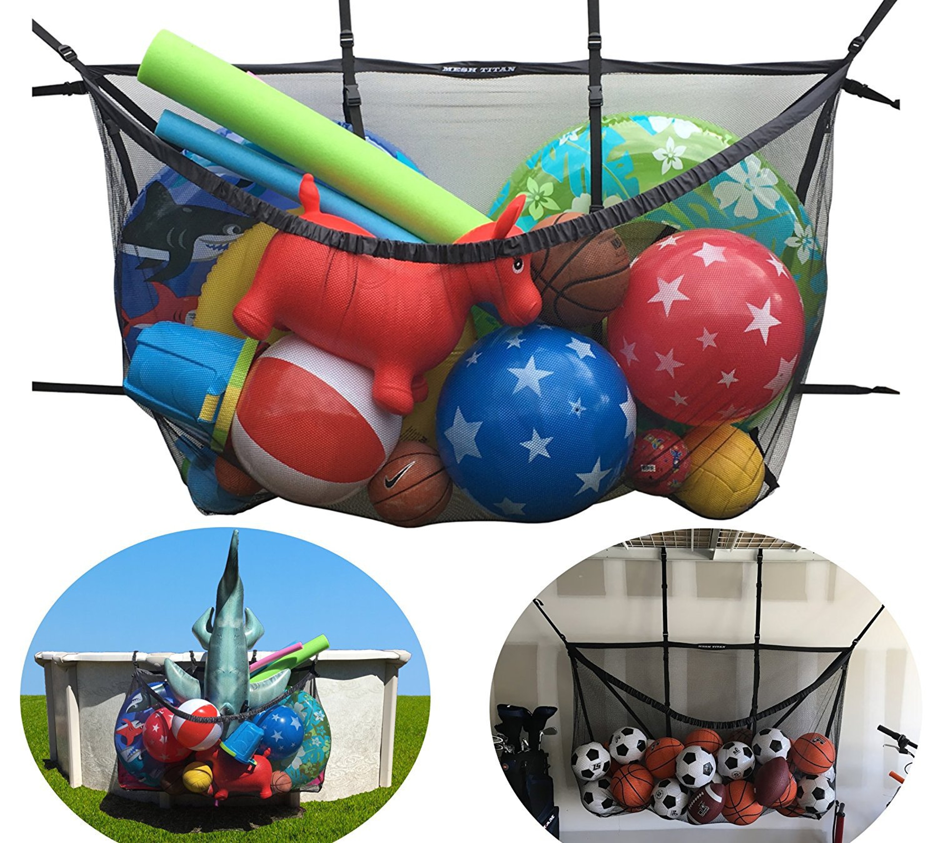 Large Capacity Mesh Pool Storage Bag for Inflatable Floats, Toys & Beach Accessories – view 1