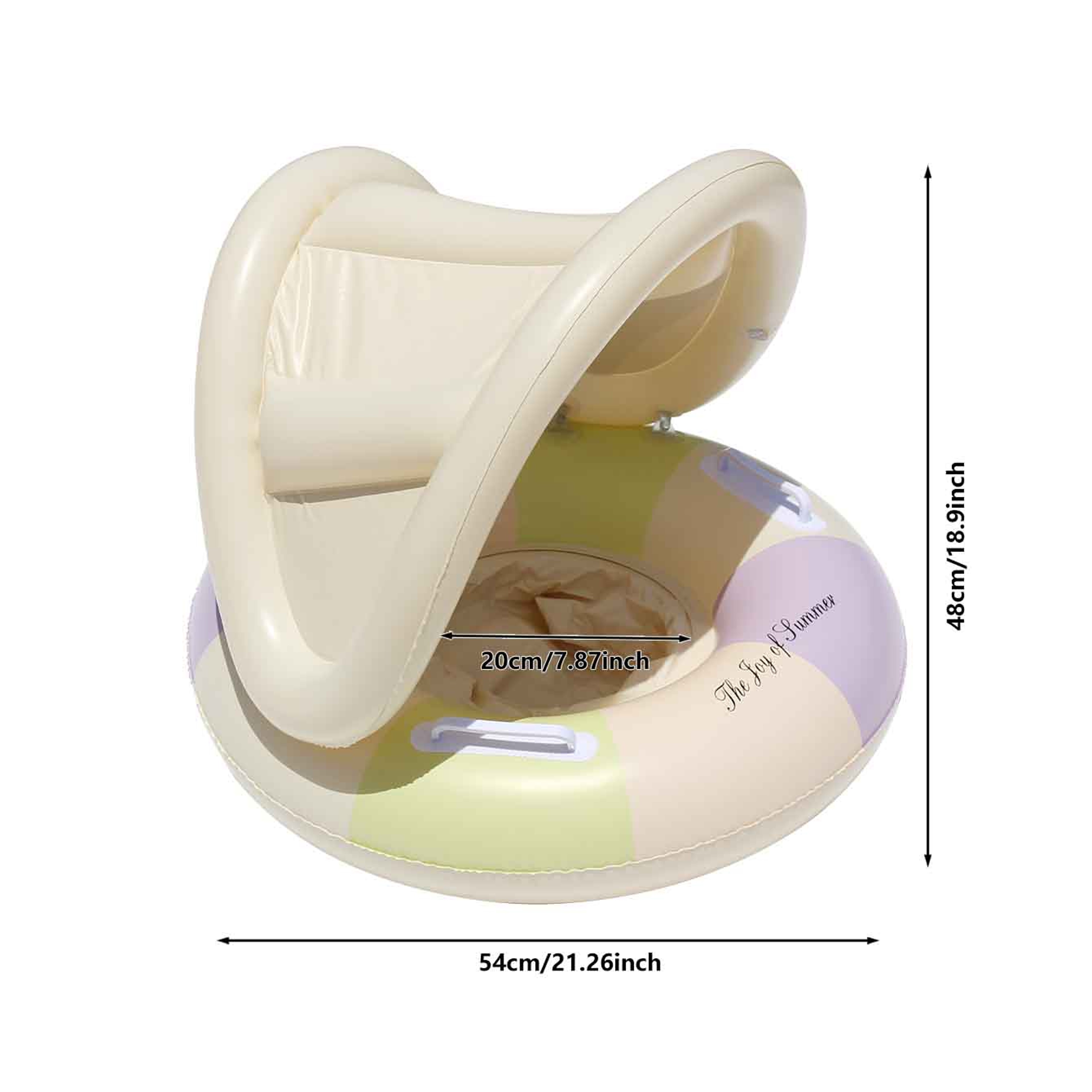 Inflatable Pool Float With Canopy Sunshade Floating Pool Chair Swim Ring Water Lounger With Handles 5