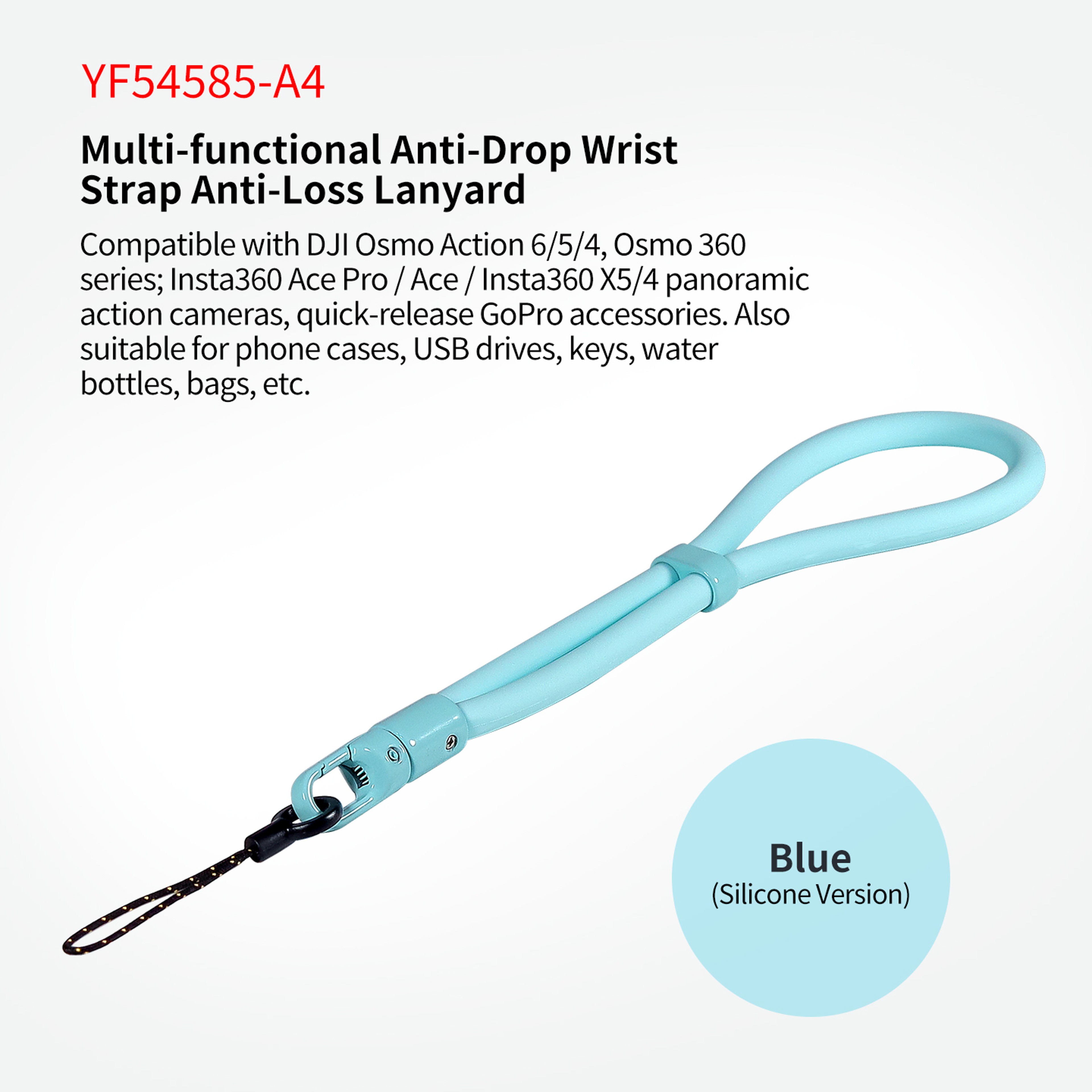 Universal Camera Wrist Strap Silicone Anti Loss Lanyard For GoPro Hero DJI Action  Smartphones 2