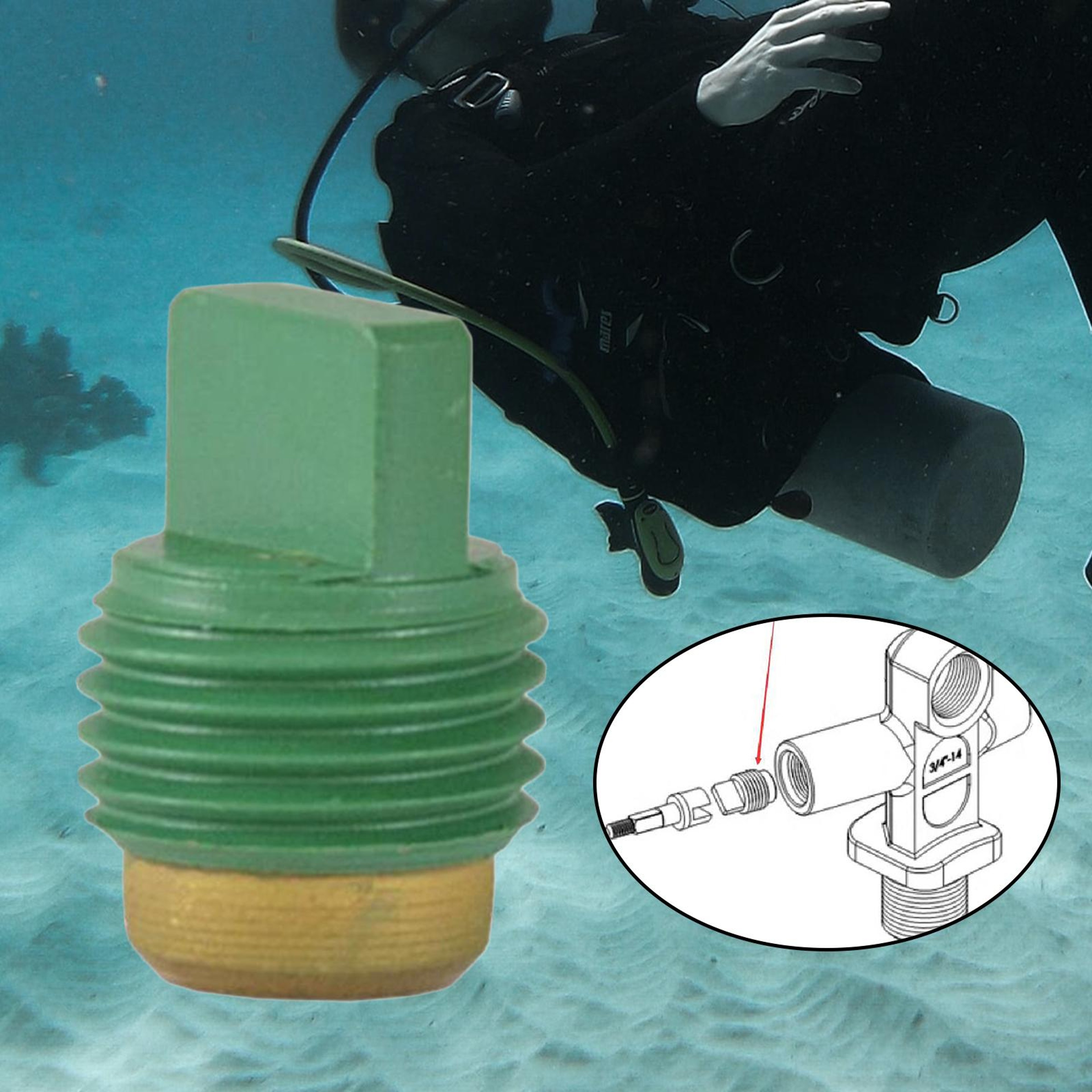 Brass Scuba Tank Valve Seat Replacement for Diving Tank Valve Rebuild & Repair – view 3