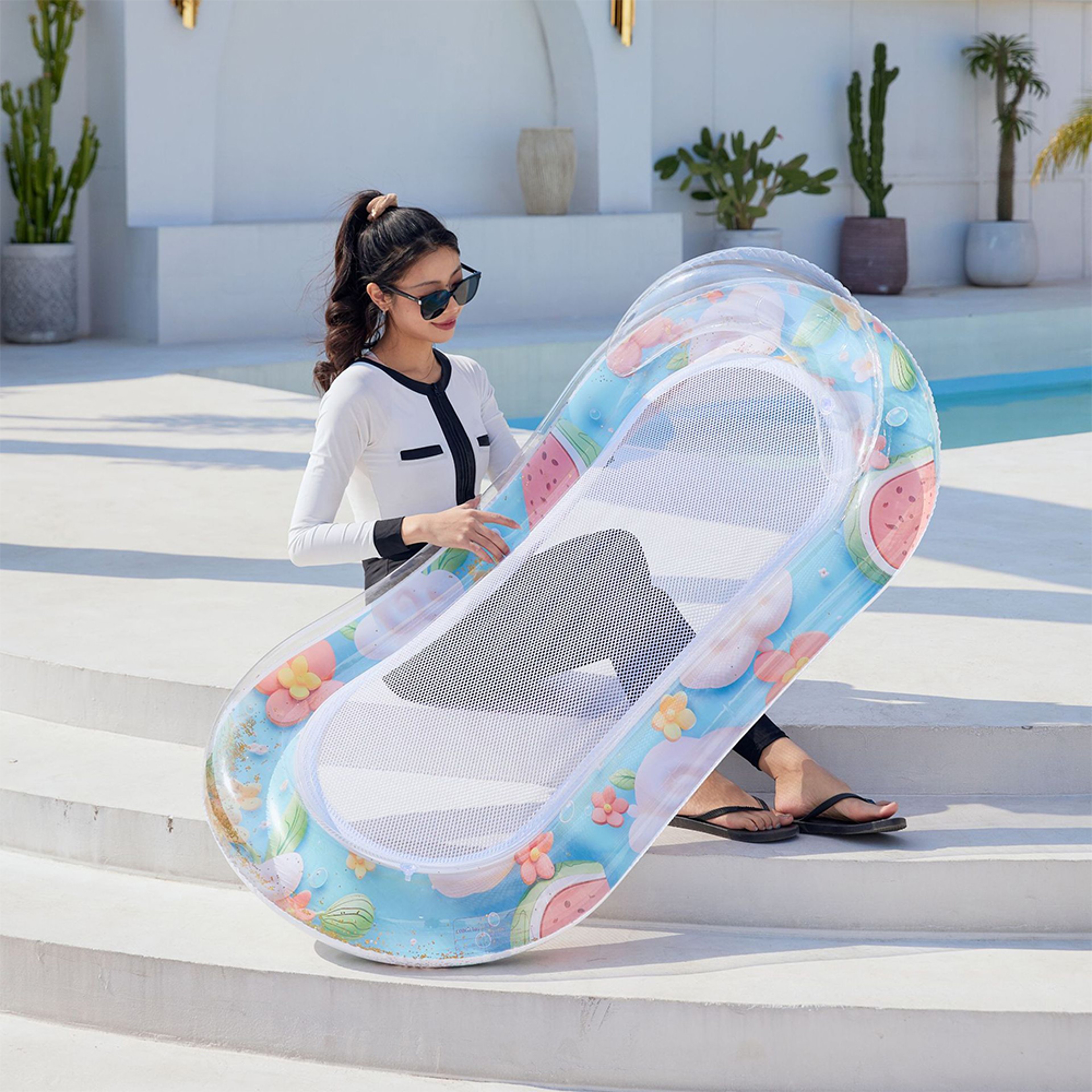 Inflatable Pool Float Water Hammock Lounge Chair Floating Pool Mattress for Beach & Pool – view 3