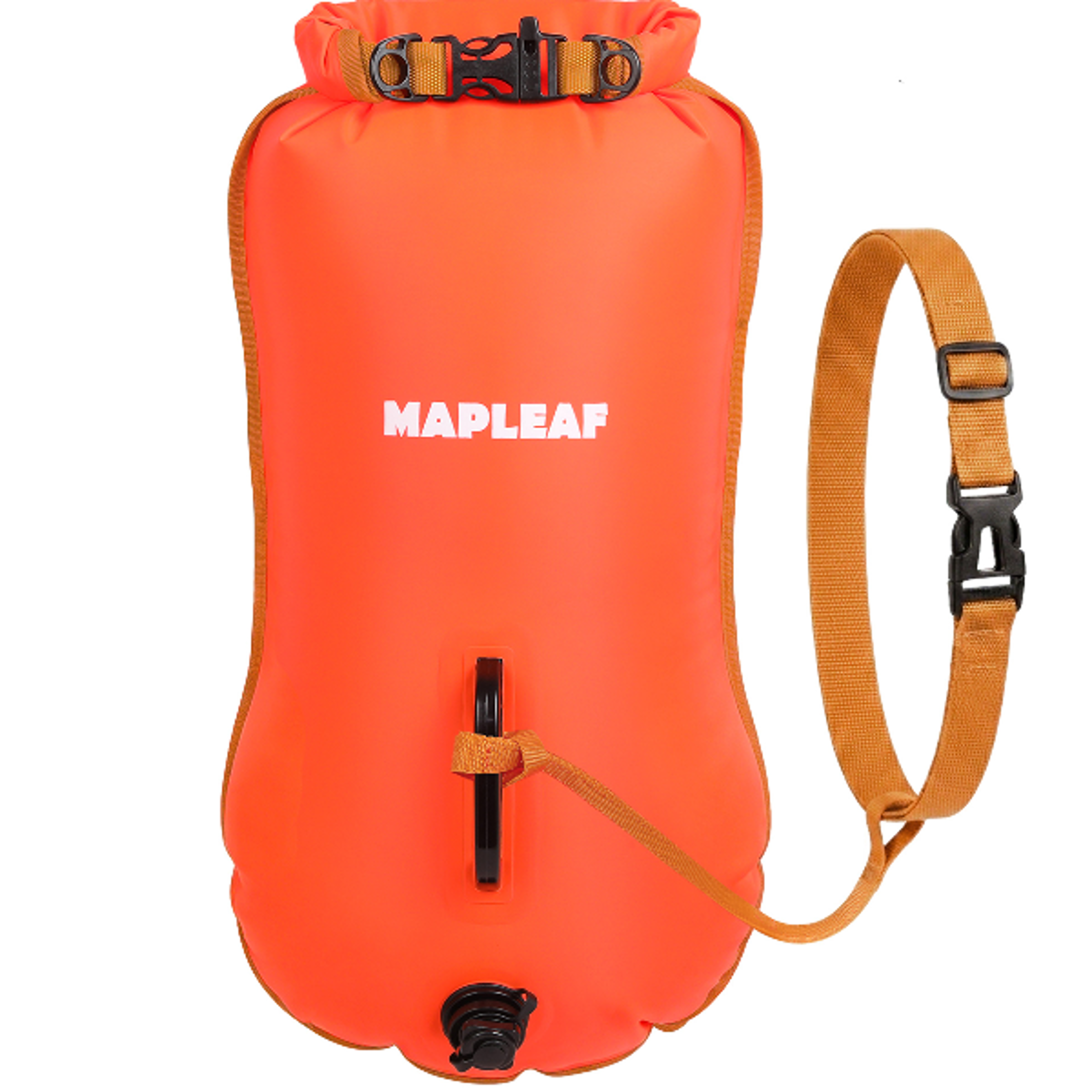 MAPLEAF Safety Swim Buoy Double Airbag Tow Float 17kg Buoyancy Open Water Waterproof Storage Bag Bea