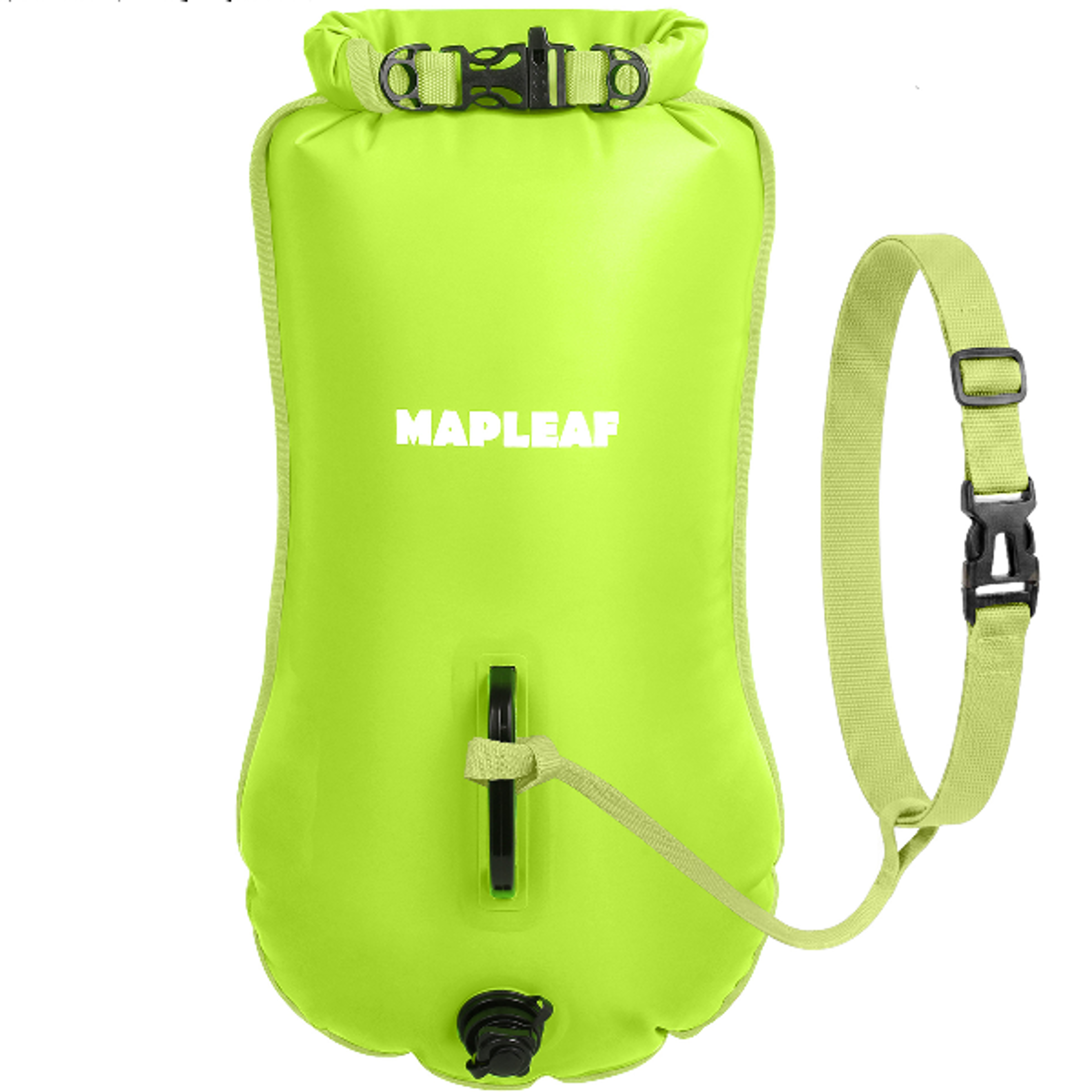 MAPLEAF Safety Swim Buoy Double Airbag Tow Float 17kg Buoyancy Open Water Waterproof Storage Bag Bea