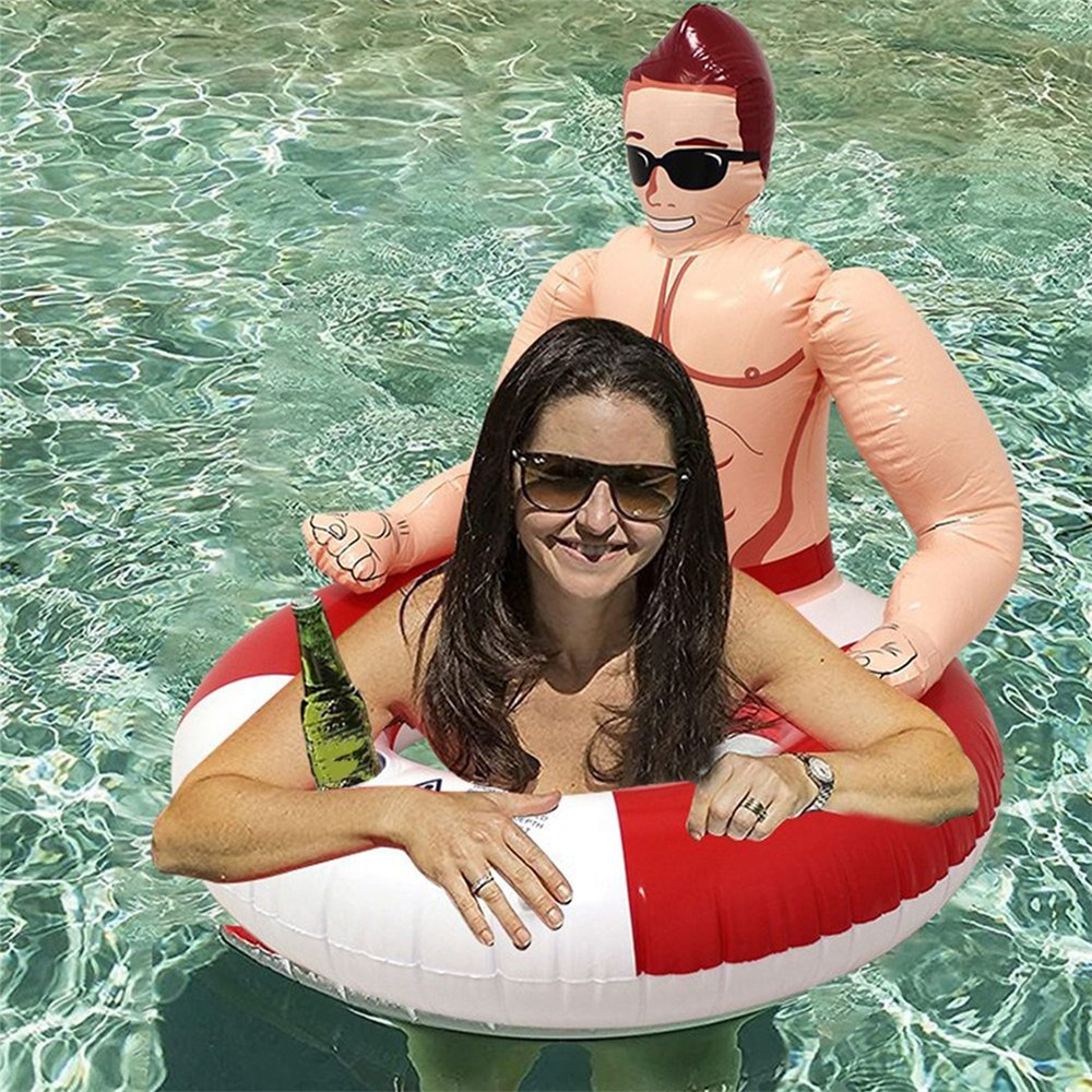 Adult Pool Float Inflatable Swim Ring Durable PVC Swimming Tube For Pool Parties  Beach Fun 2