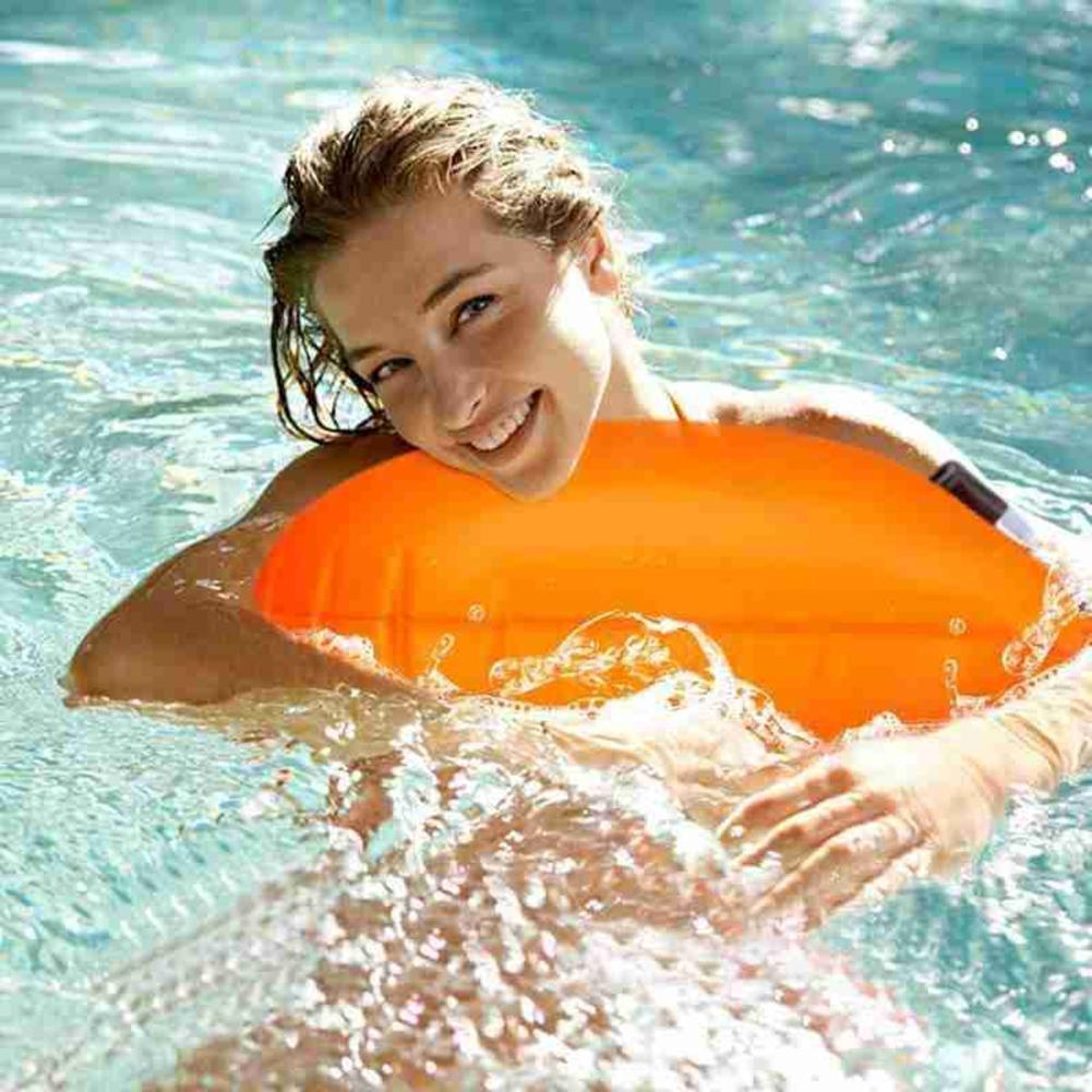 Inflatable Tow Float Swim Buoy With Waist Belt For Open Water Swimming Safety  Storage 3