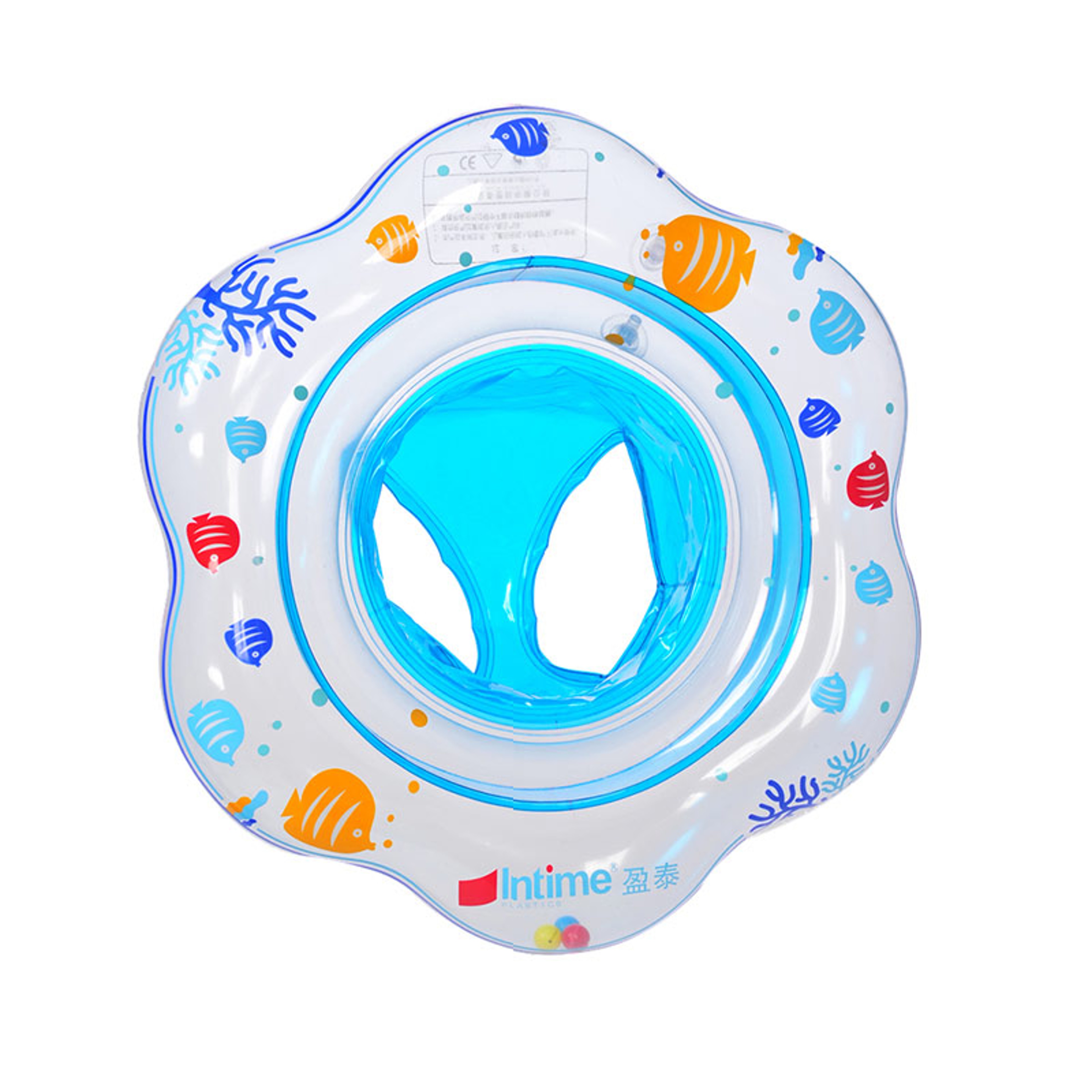 Fish Print Toddler Swim Float Boat With Secure Seat Baby Pool Float For Water Fun 5