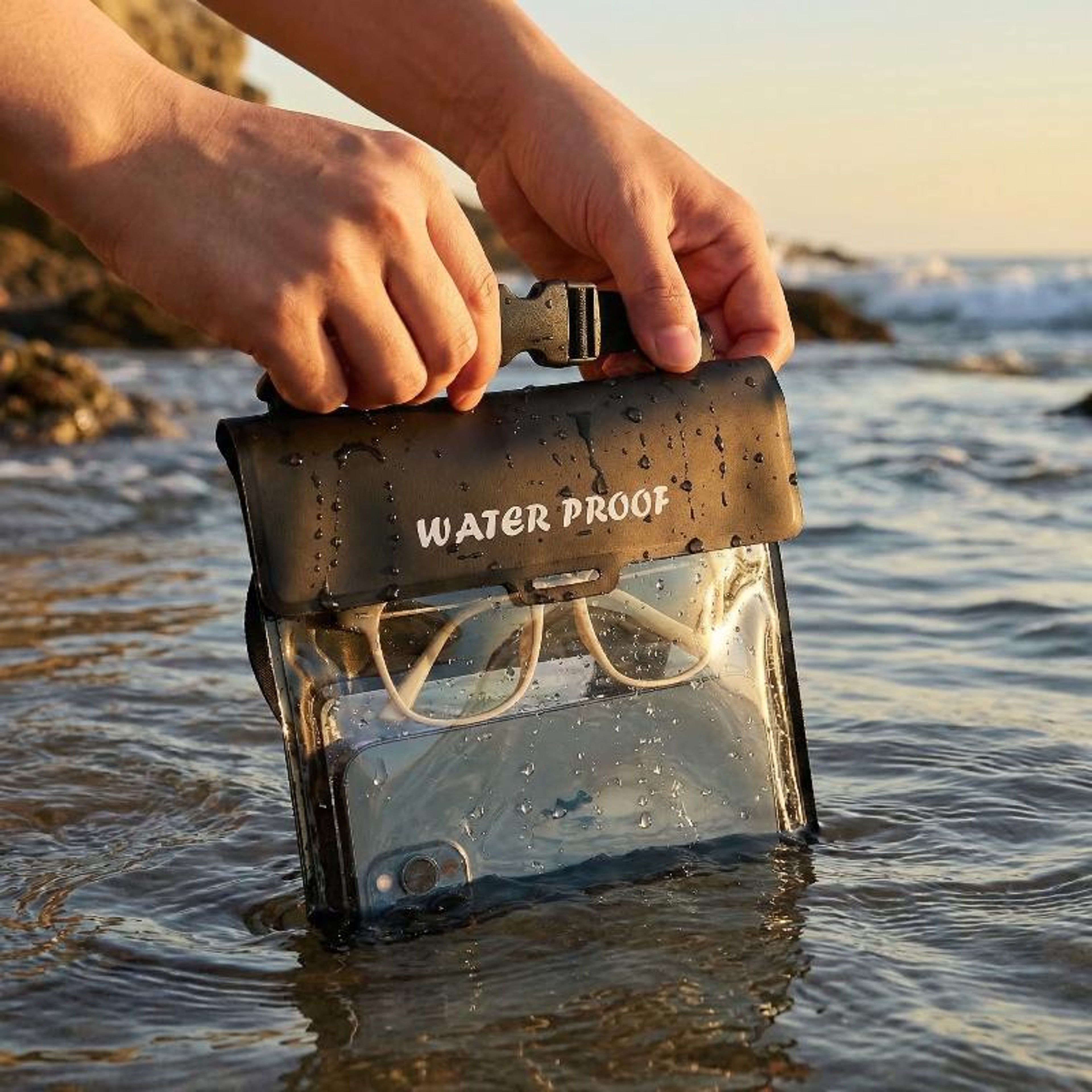 Large Waterproof Phone Pouch With Secure Lock Seal For Swimming Beach  Outdoor Adventures 0