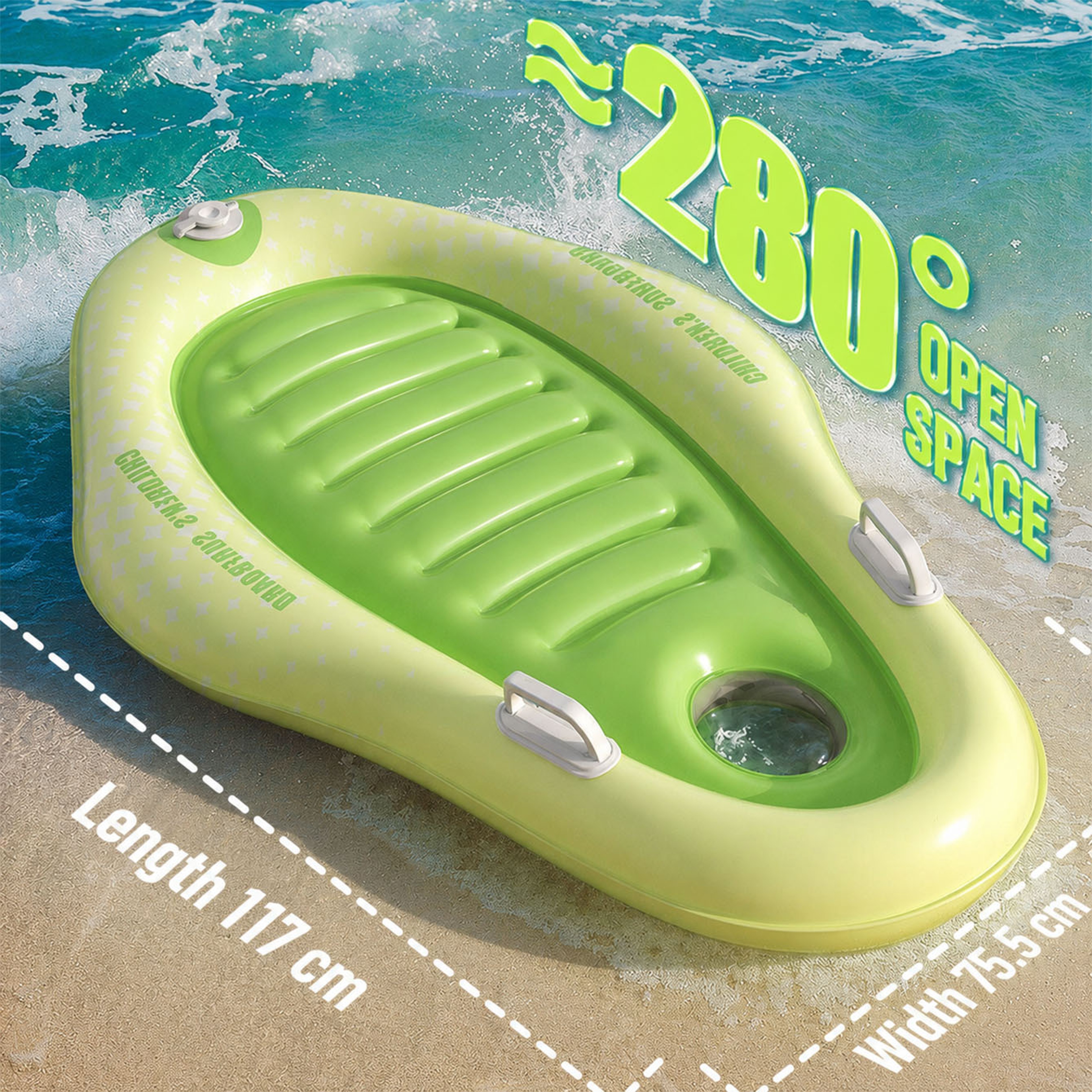 Inflatable Kickboard Pool Float Board With Built In Pump  Viewing Window 2