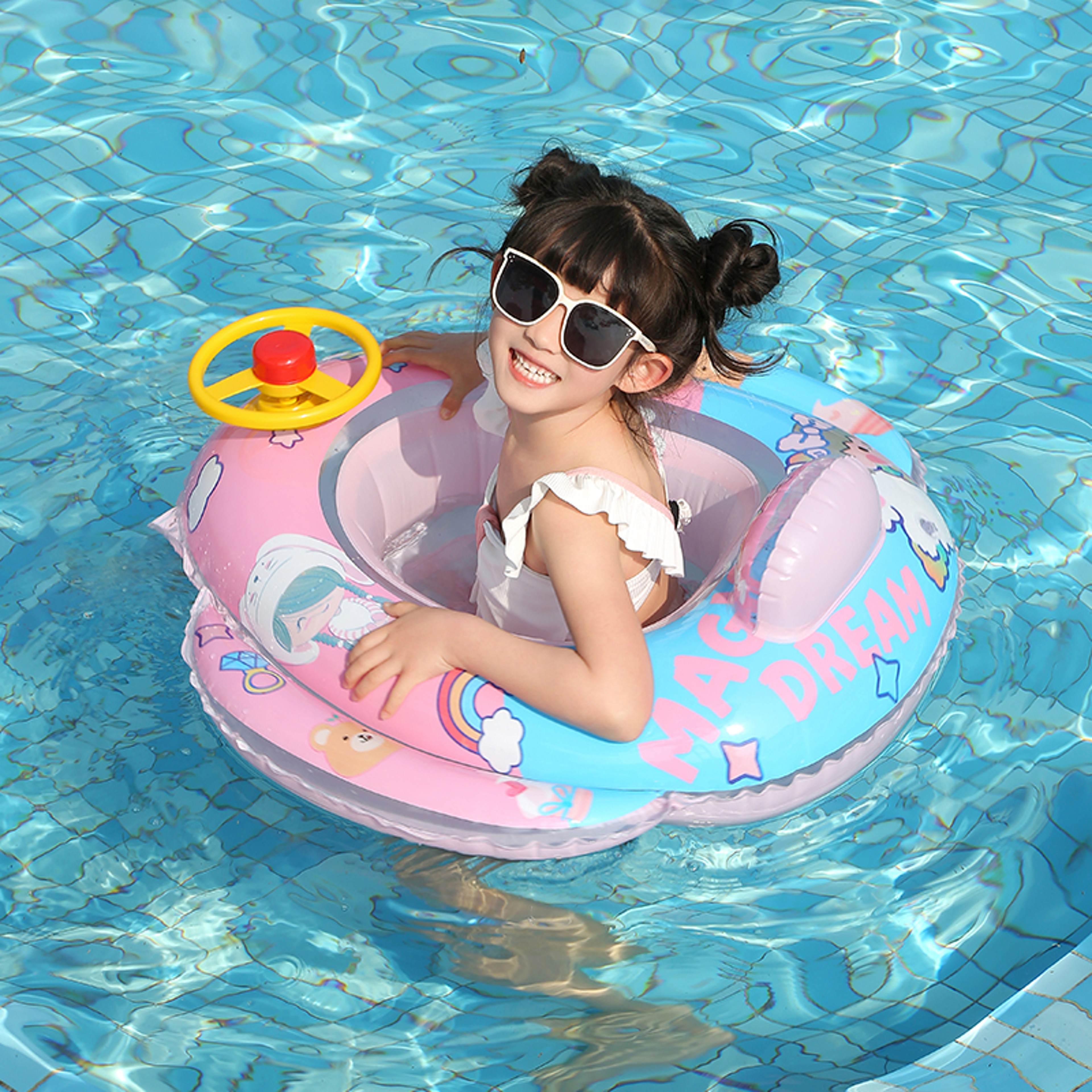 Kids Pool Float Inflatable Swim Ring For Toddlers  Babies Safe Summer Water Fun 0