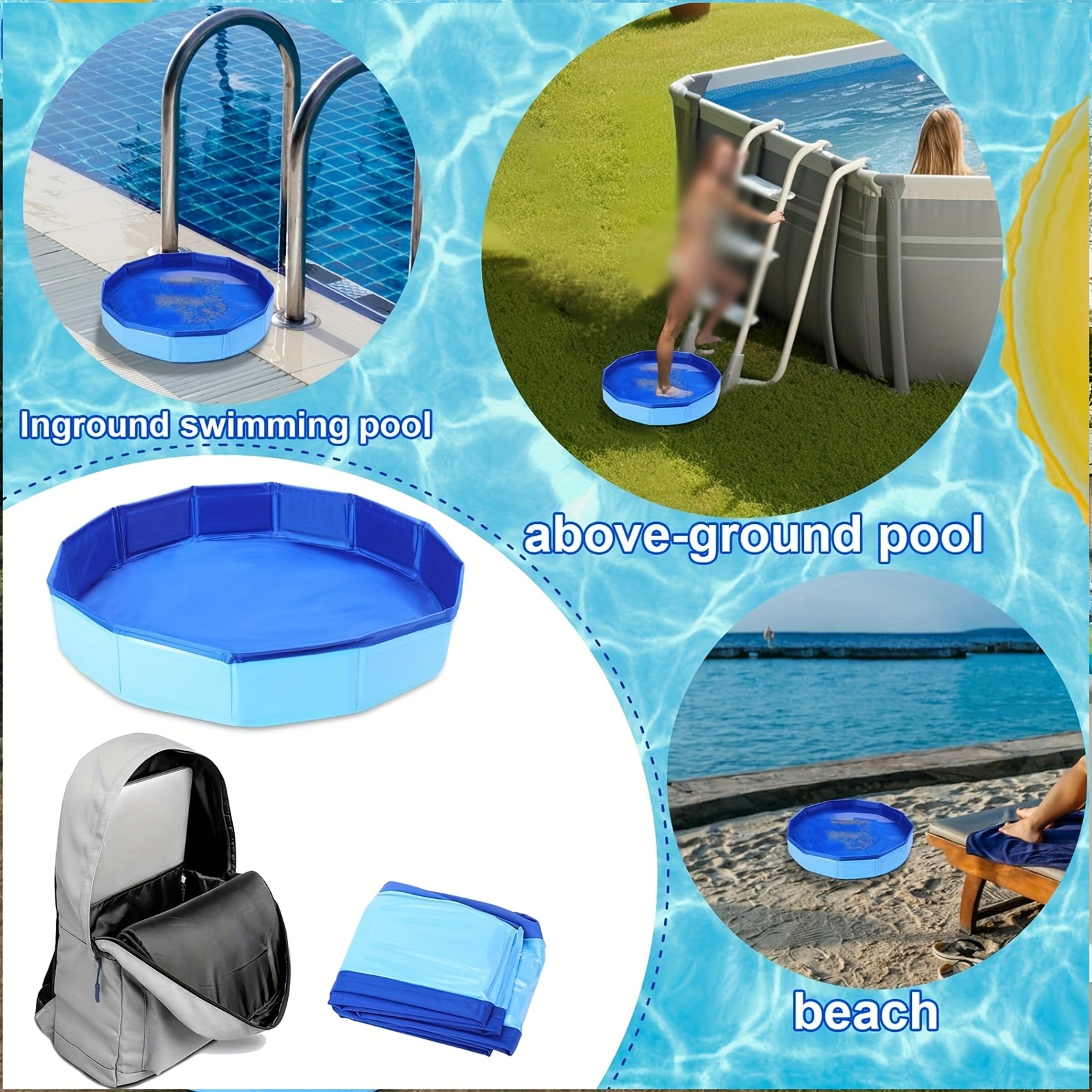Portable Inflatable Pool Foot Bath Foldable Pool Foot Wash Basin For Cleaner Swimming Pool Entry 3