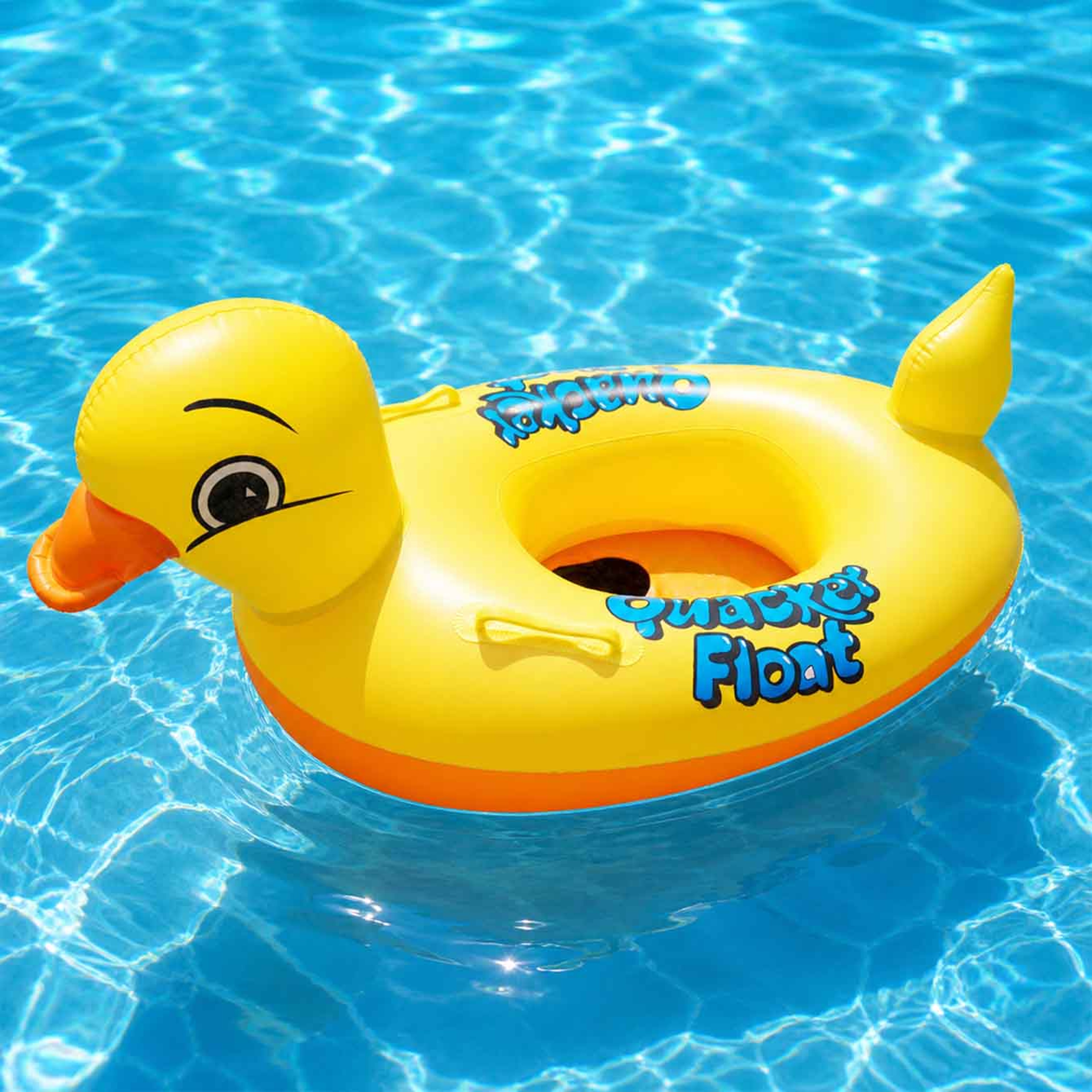 Sunny Duck Inflatable Duck Pool Float Seat with Handles Durable PVC Swim Ring for Kids Summer Water Fun – view 4