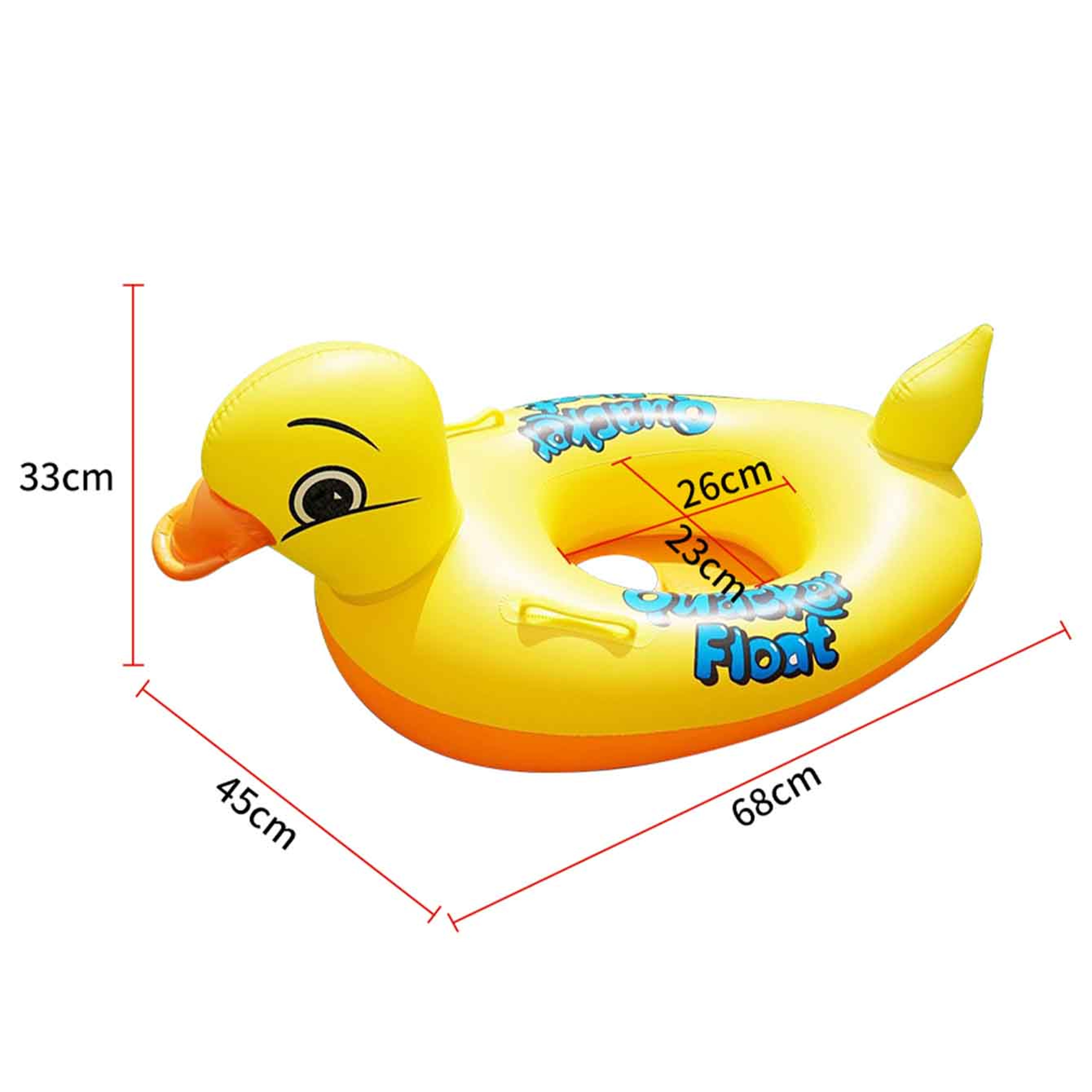 Sunny Duck Inflatable Duck Pool Float Seat with Handles Durable PVC Swim Ring for Kids Summer Water Fun – view 5
