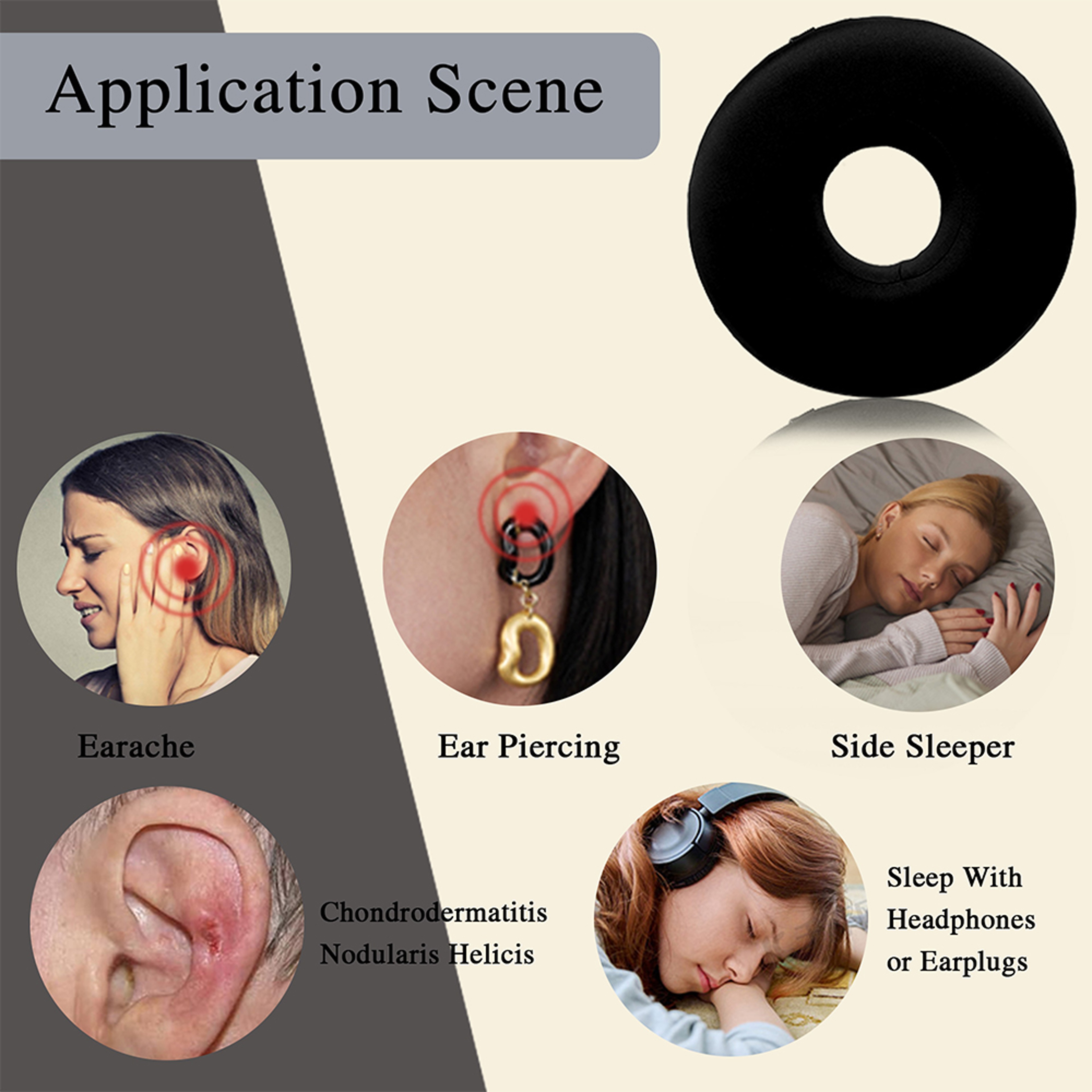 Ear Piercing Pillow For Side Sleepers Comfort Ear Pressure Relief Pillow With Hole 2