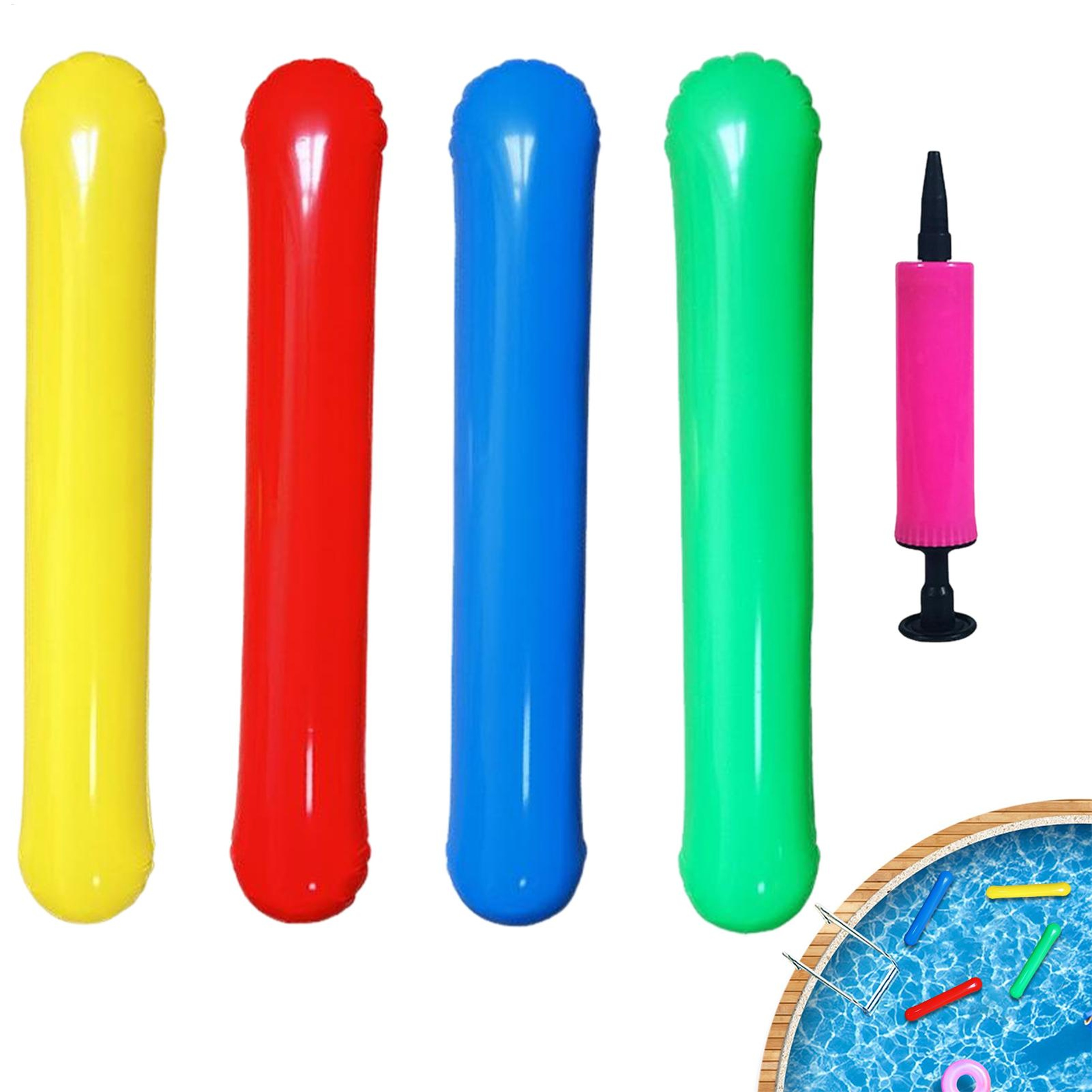 Inflatable Pool Noodles With Air Pump Fun Water Float Sticks For Beach  Lake 1