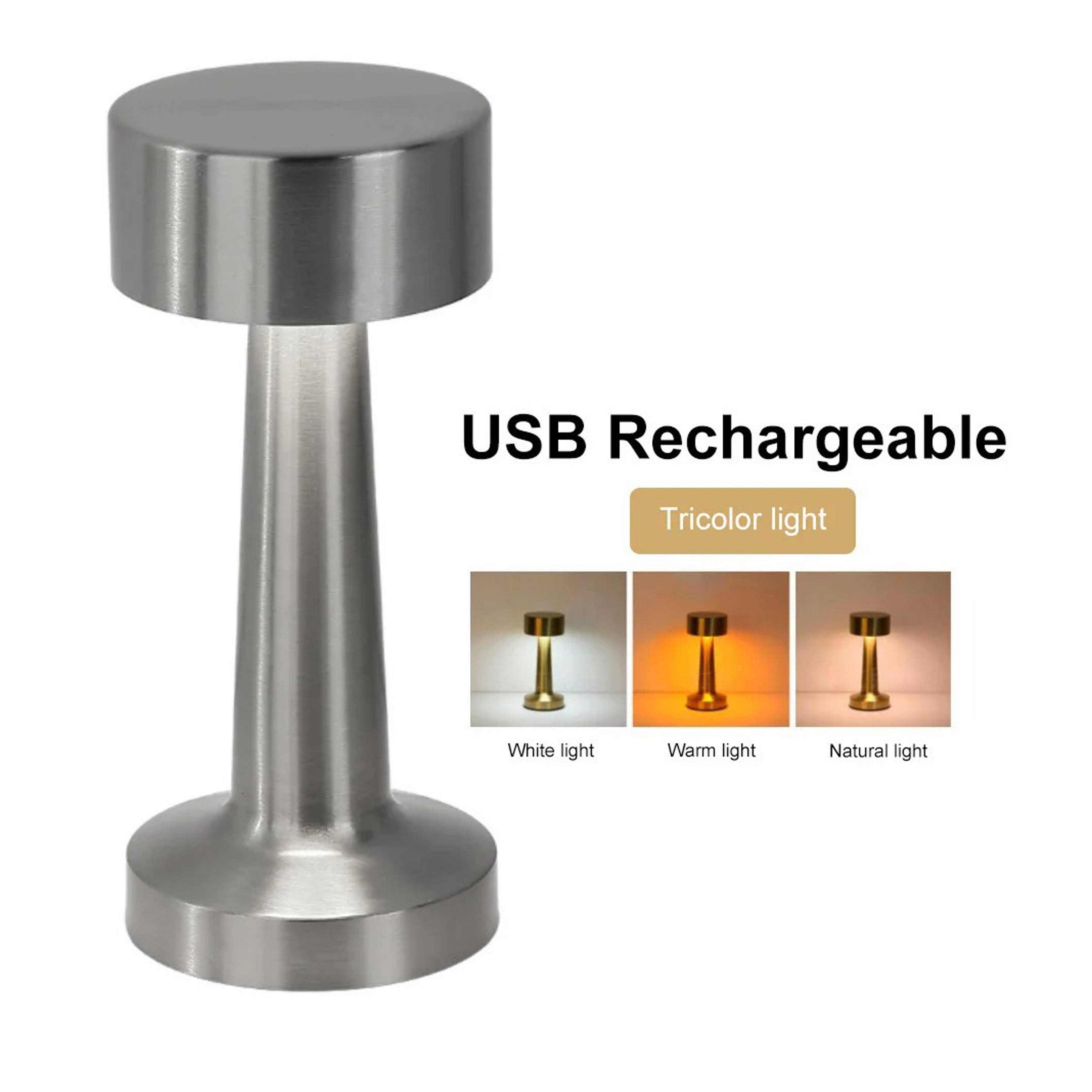 Rechargeable LED Table Lamp with Touch Control Cordless Bedside Lamp for Home, Bar & Restaurant Decor – view 7