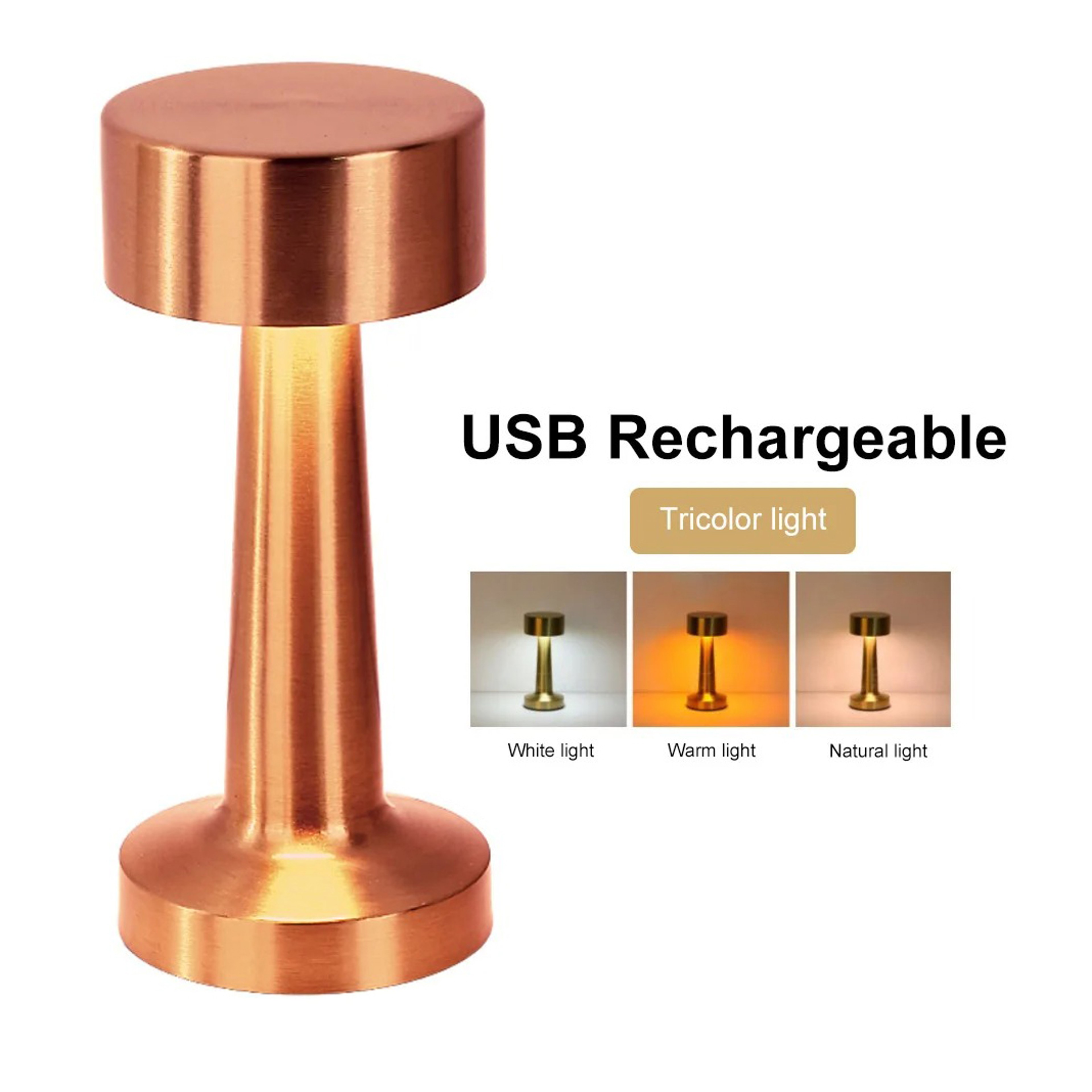 Rechargeable LED Table Lamp with Touch Control Cordless Bedside Lamp for Home, Bar & Restaurant Decor – view 8