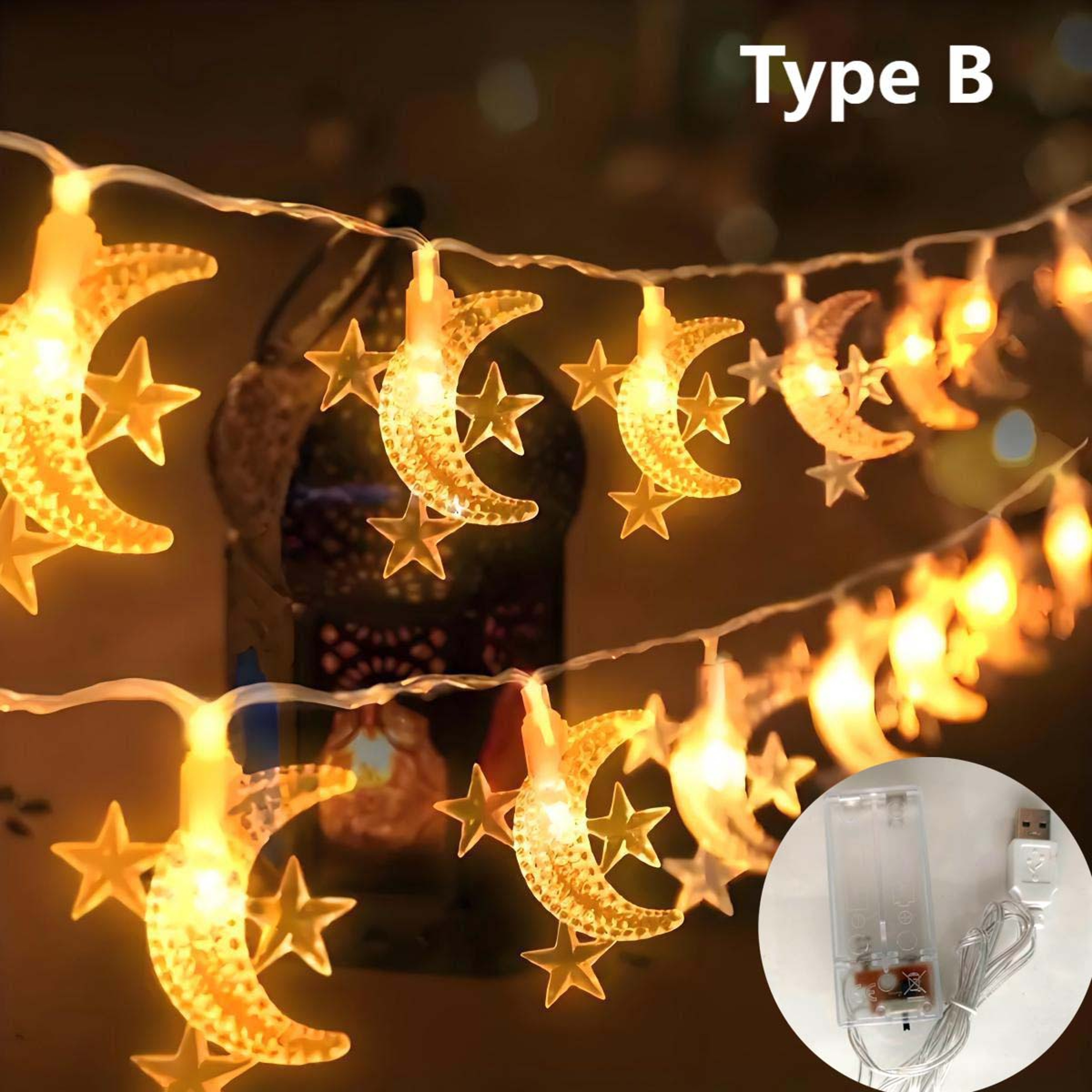 Moon  Star LED String Lights USB  Battery Powered Fairy Lights For Bedroom Wedding  Holiday Decor 0