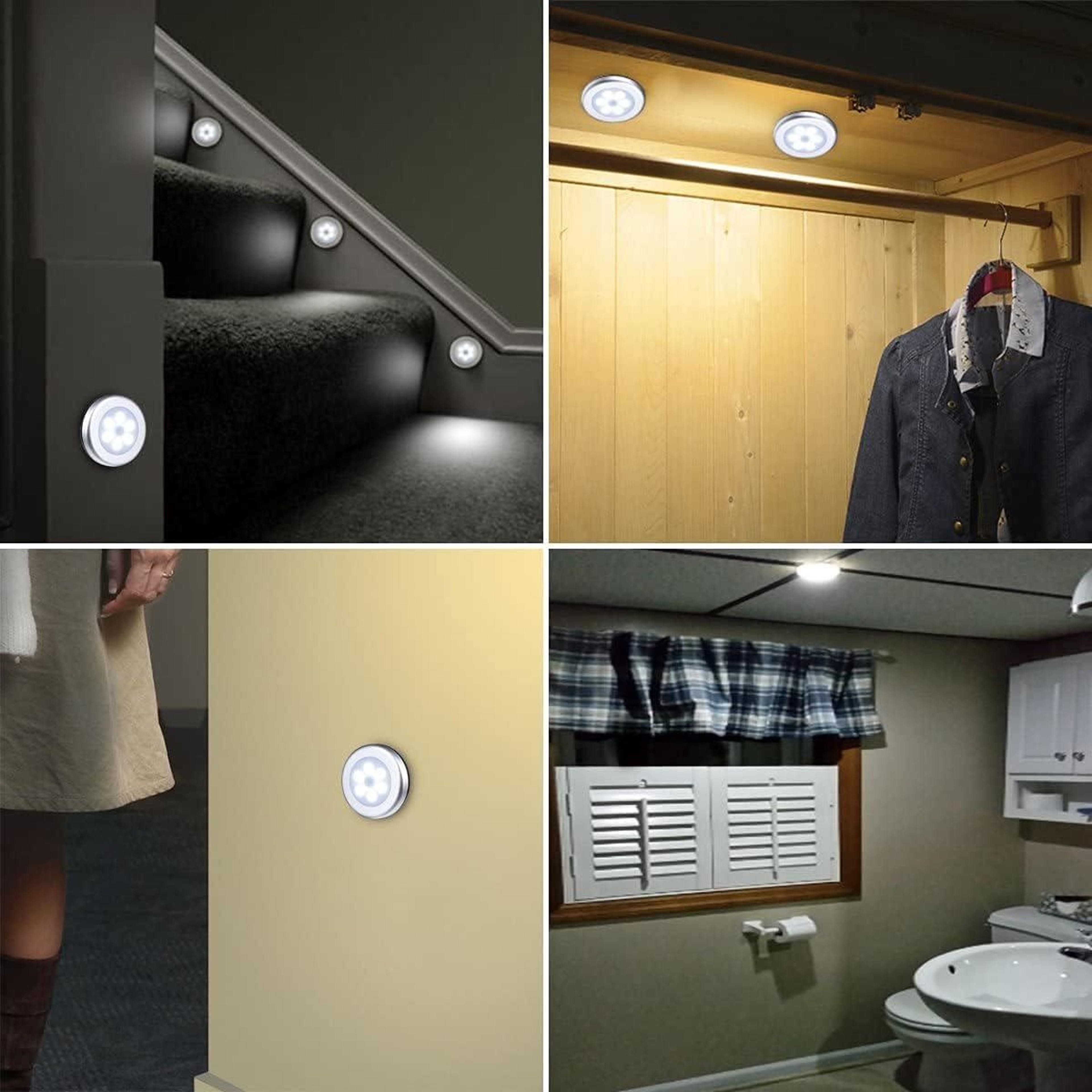 Motion Sensor Night Light Wireless LED Closet  Cabinet Light Battery Powered For Bedroom  Hallway 0