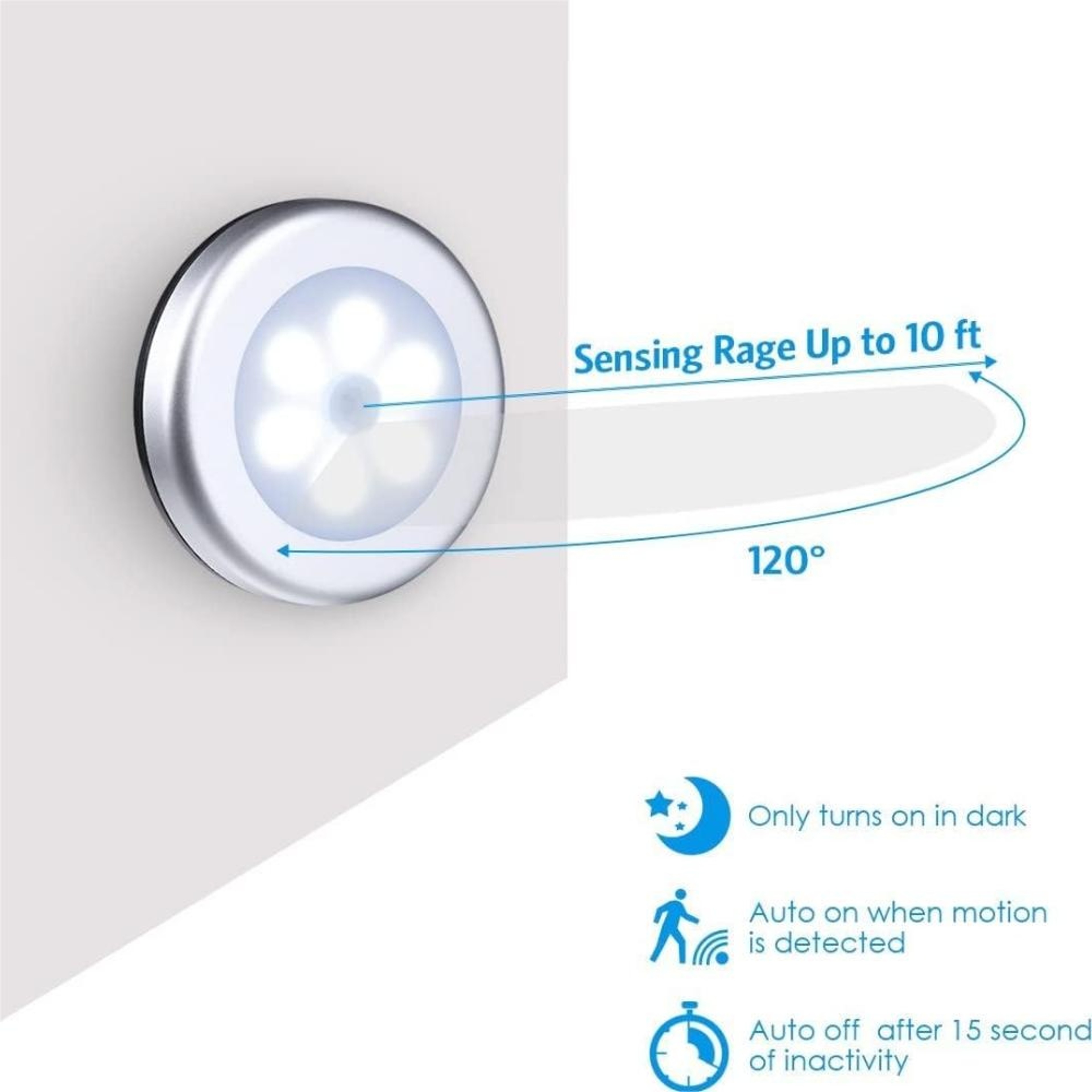 Motion Sensor Night Light Wireless LED Closet  Cabinet Light Battery Powered For Bedroom  Hallway 3