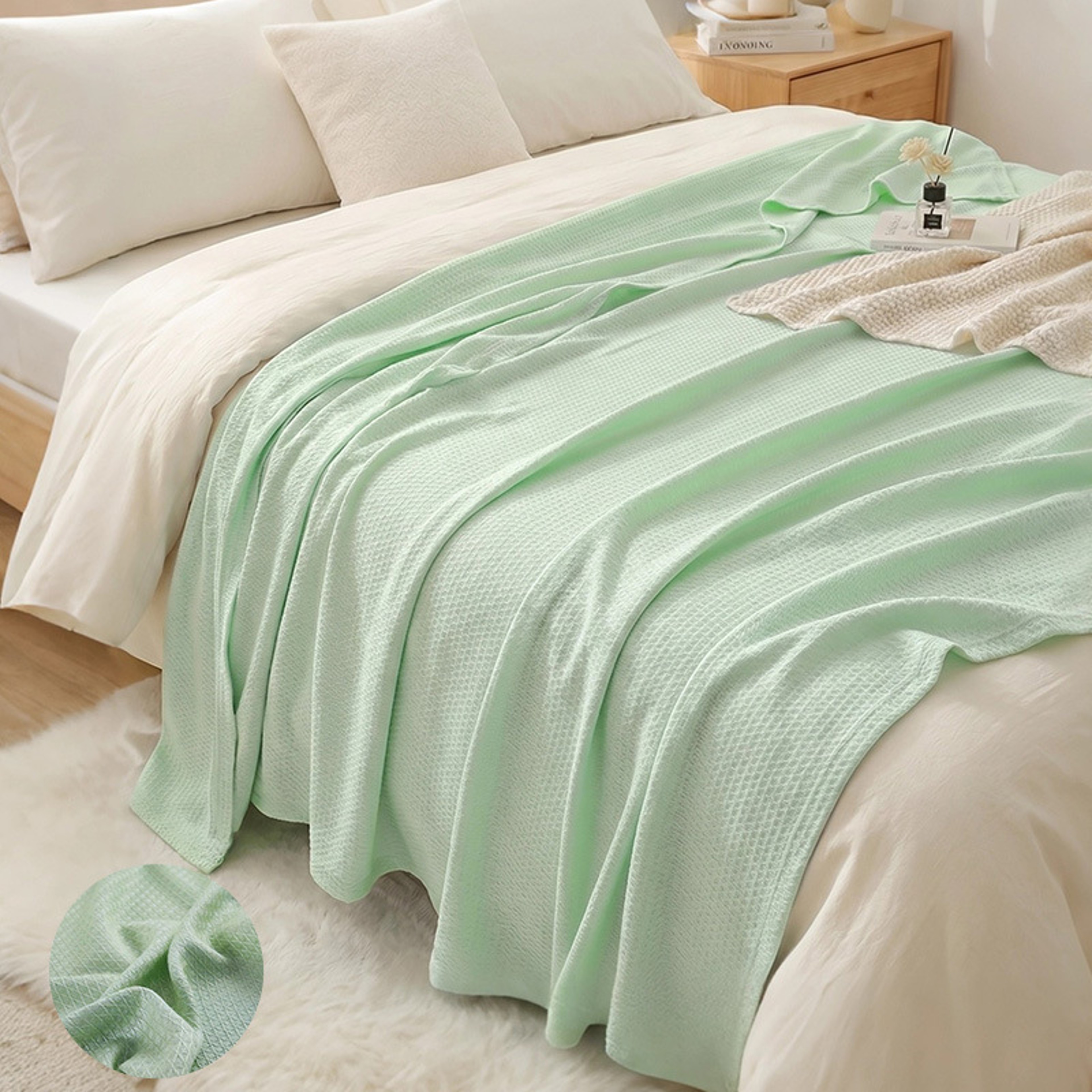Cooling Bamboo Cooling Blanket Soft Bamboo Fiber Summer Blanket For Bed Sofa  Travel 0