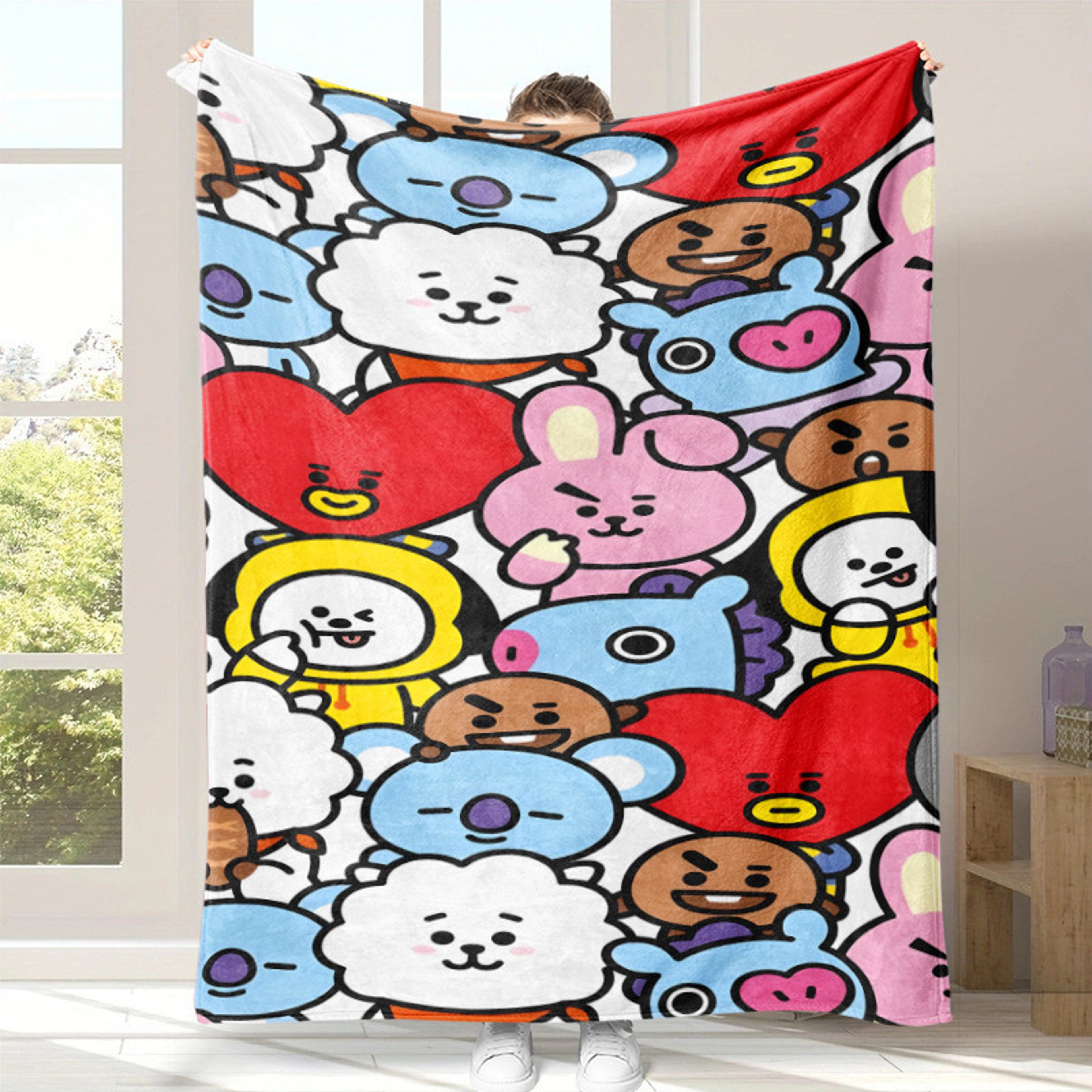 BTS Cozy Flannel Throw Blanket Soft BTS Blanket For Sofa Bed  K Pop Fans 2