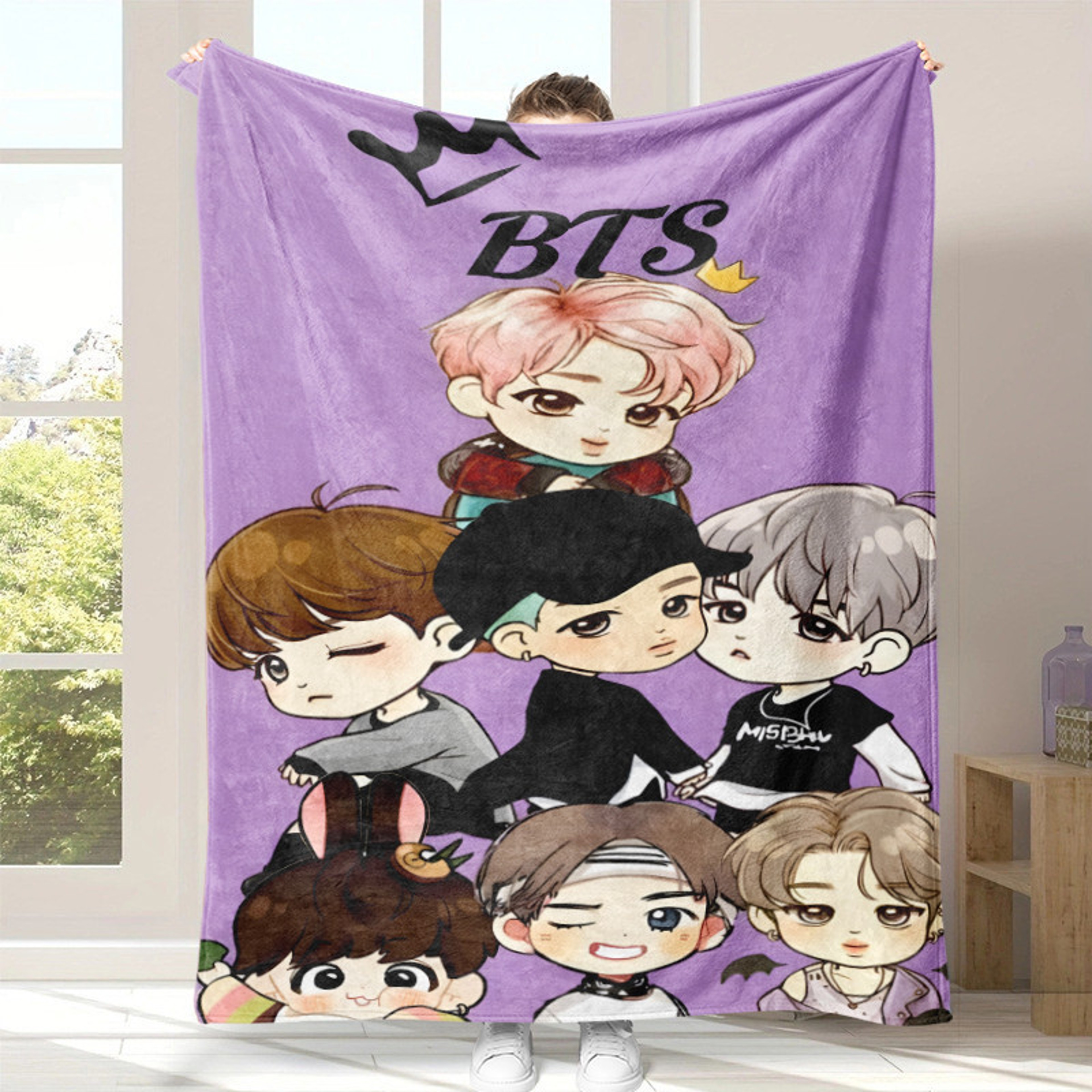 BTS Cozy Flannel Throw Blanket Soft BTS Blanket For Sofa Bed  K Pop Fans 3