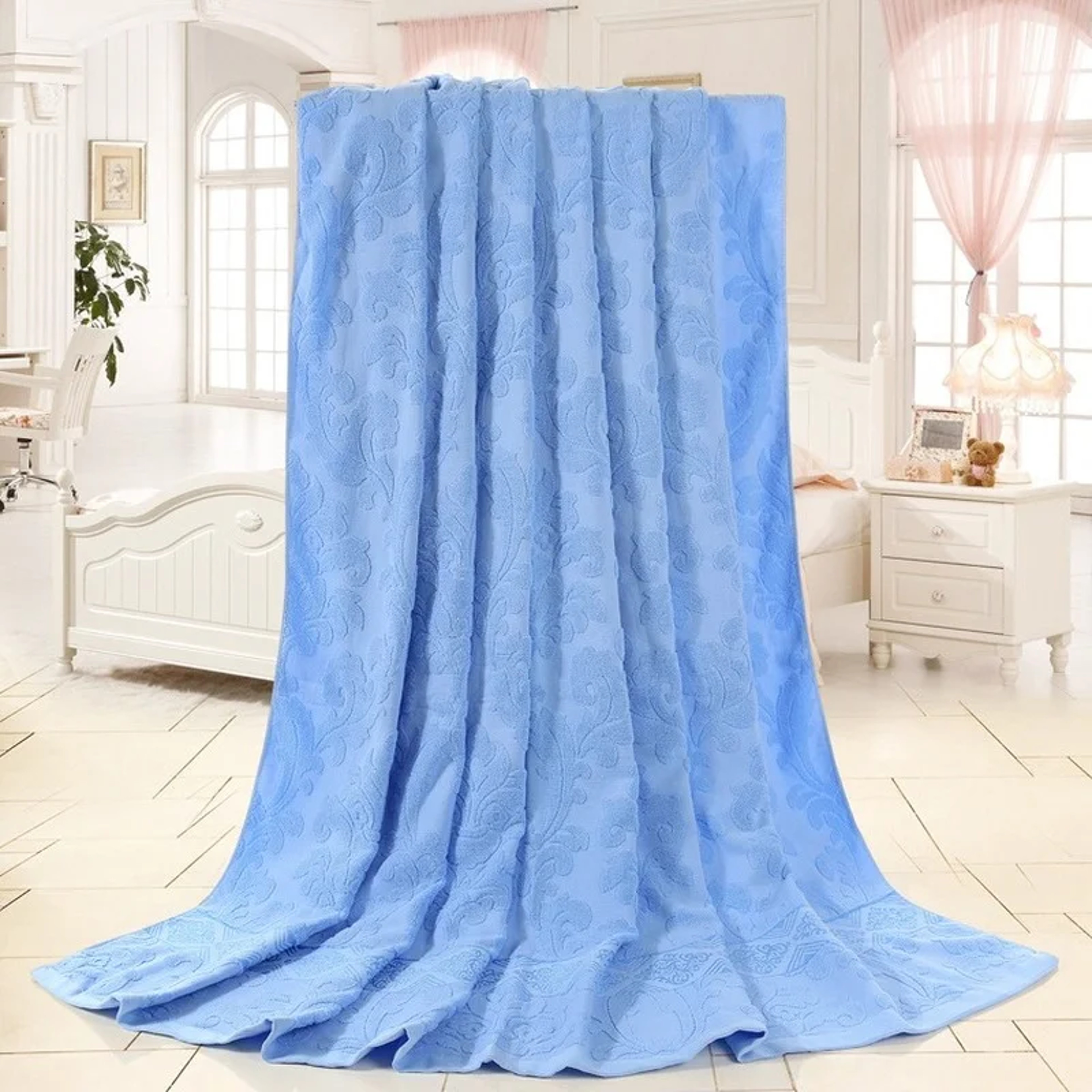 Soft Cotton Throw Blanket Breathable Jacquard Blanket for Bed, Sofa & All Season Comfort – view 3