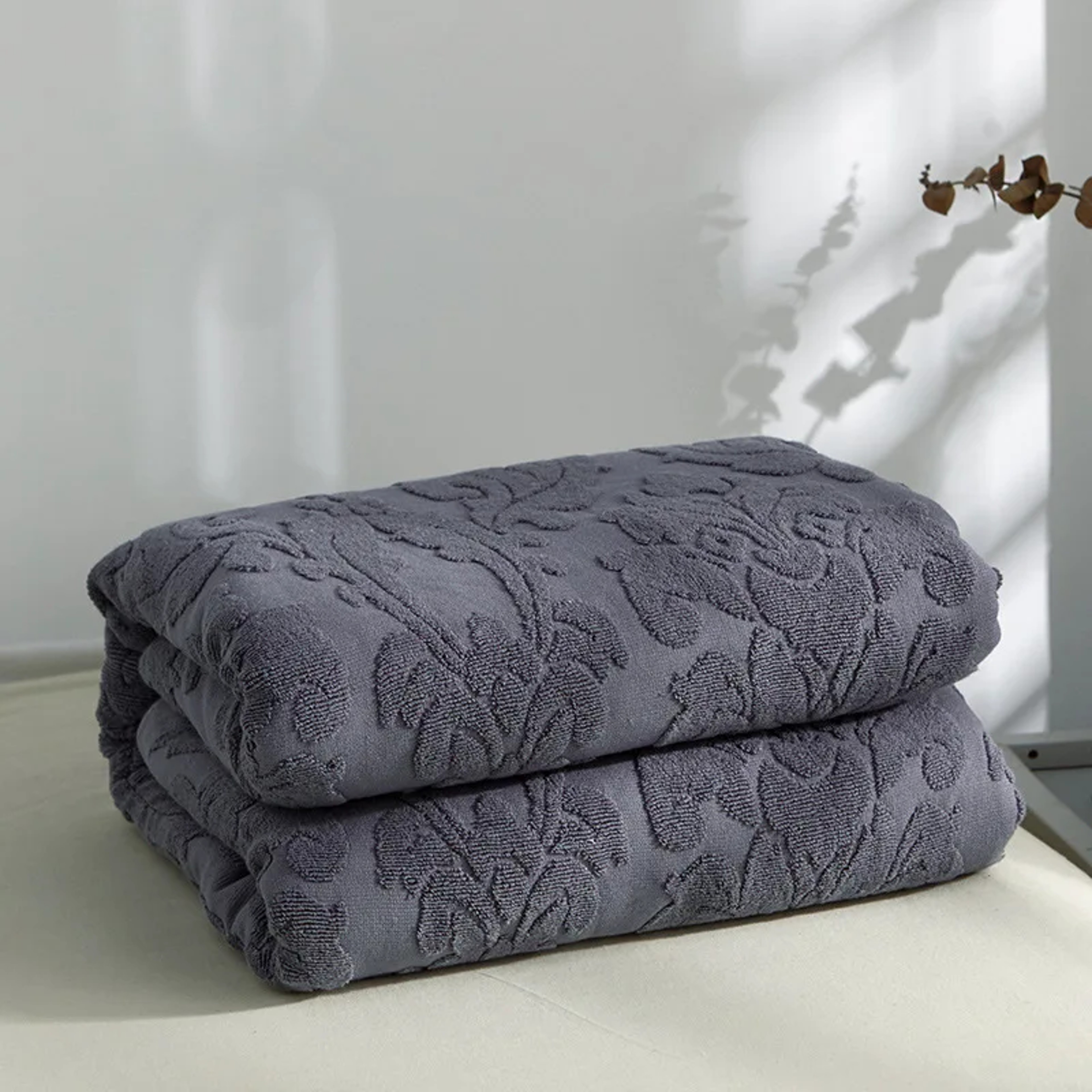 Soft Cotton Throw Blanket Breathable Jacquard Blanket for Bed, Sofa & All Season Comfort – view 6