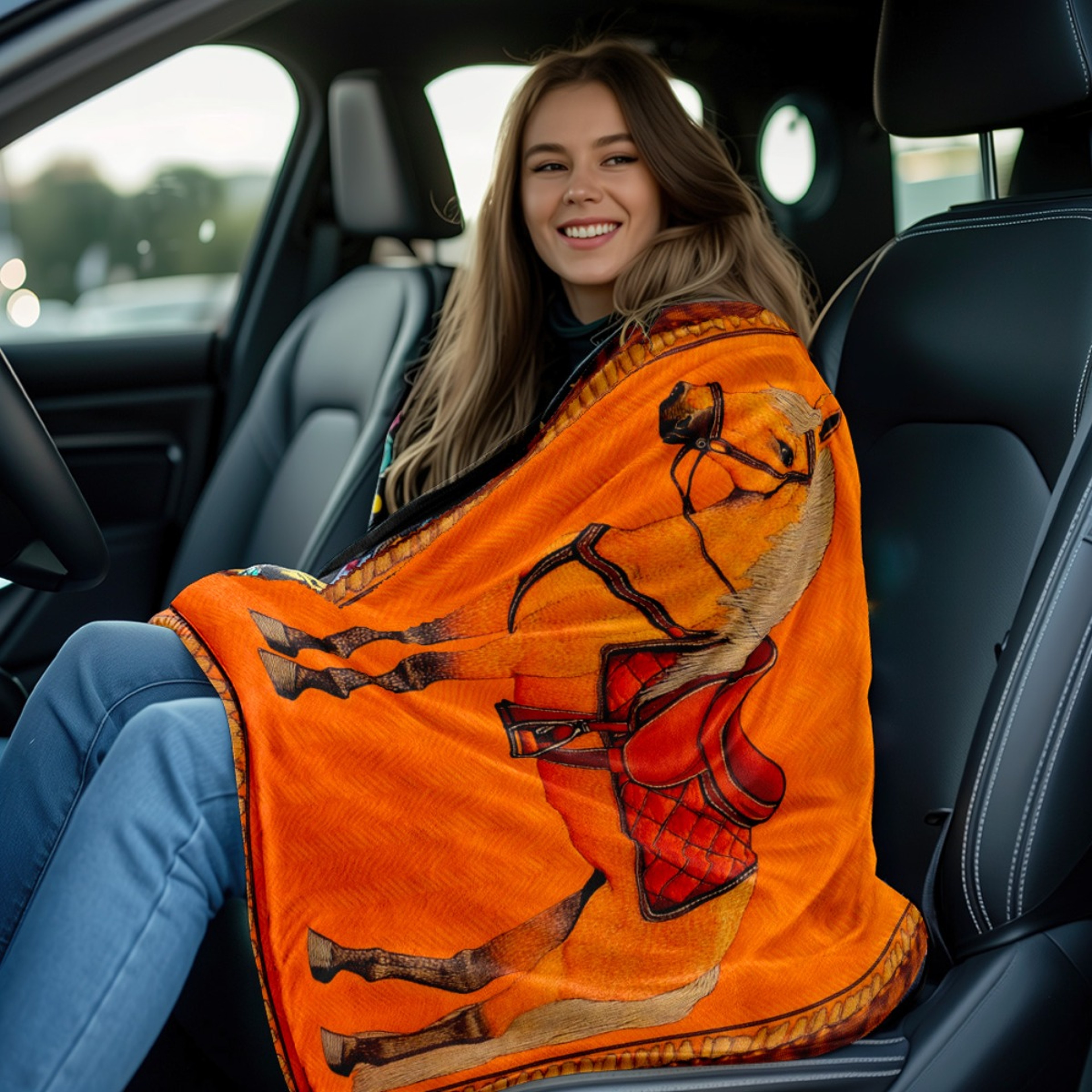 Luxury Horse Throw Blanket Soft Fleece Blanket With Elegant Stallion Print For Sofa Bed  Home Decor 3