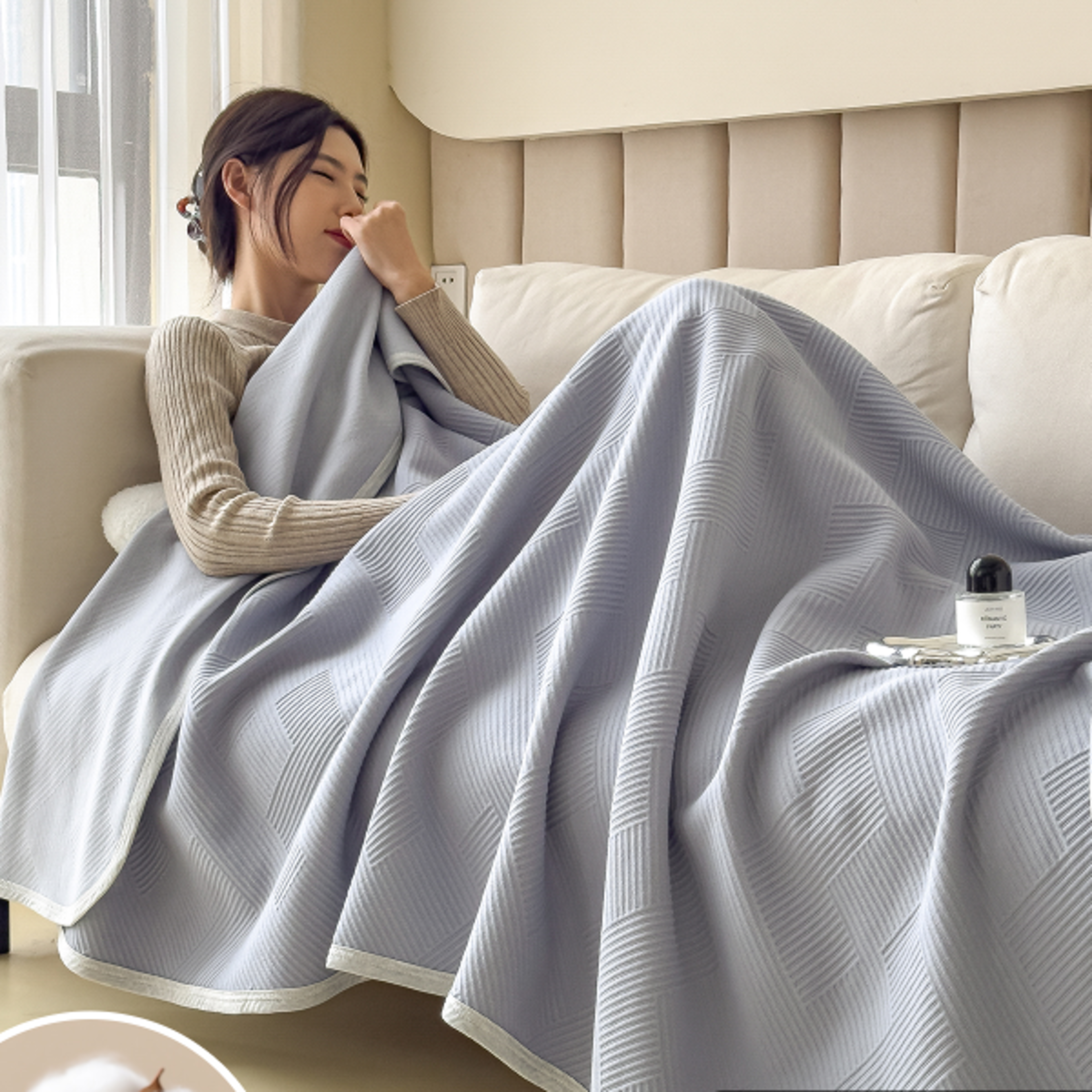 Japanese 100 Cotton Throw Blanket for Sofa Bed Breathable Triple Muslin Summer Blanket Grade A Luxu