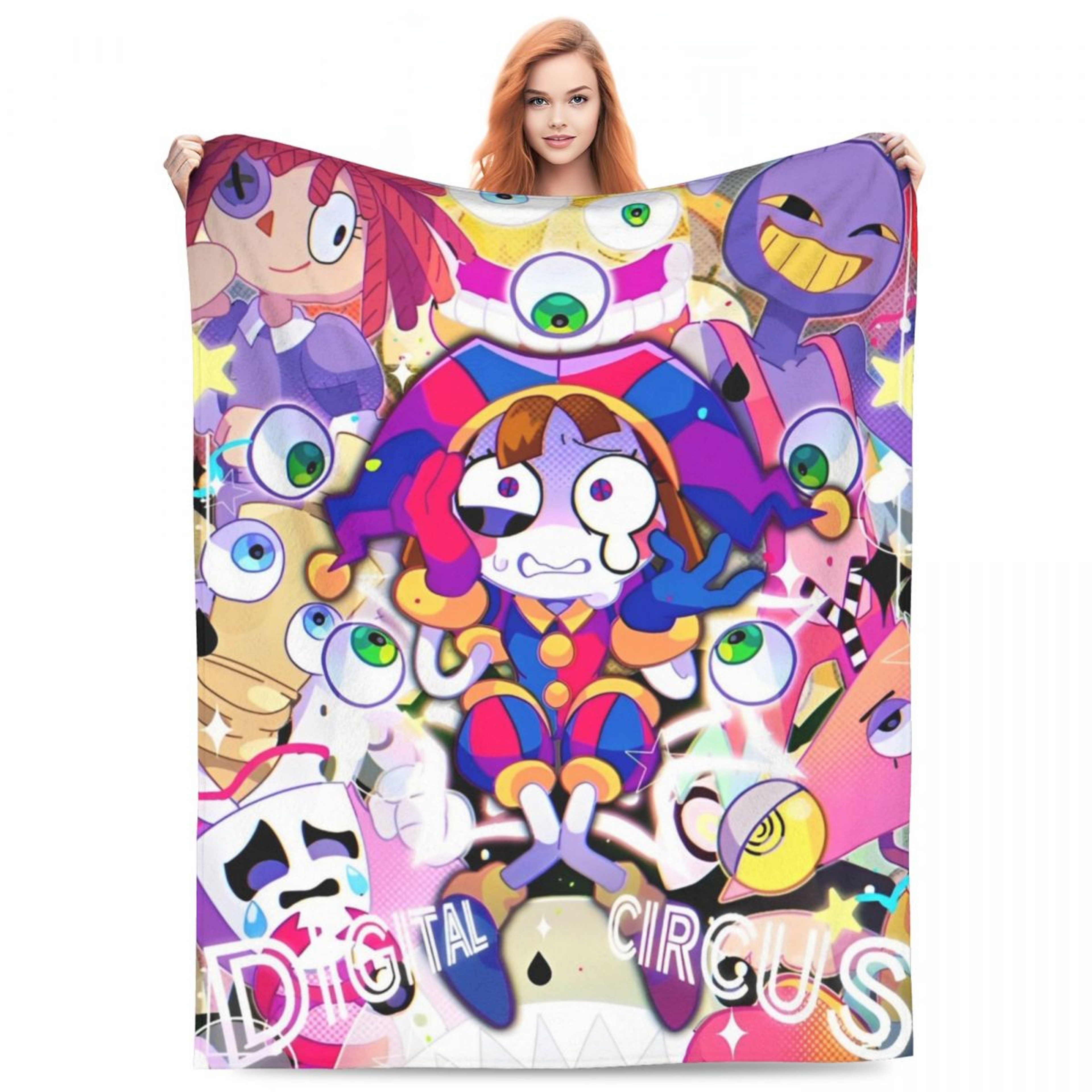 Pomni Amazing Digital Circus Blanket Soft Cartoon Fleece Throw For Bed Sofa  Cozy Lounging 0