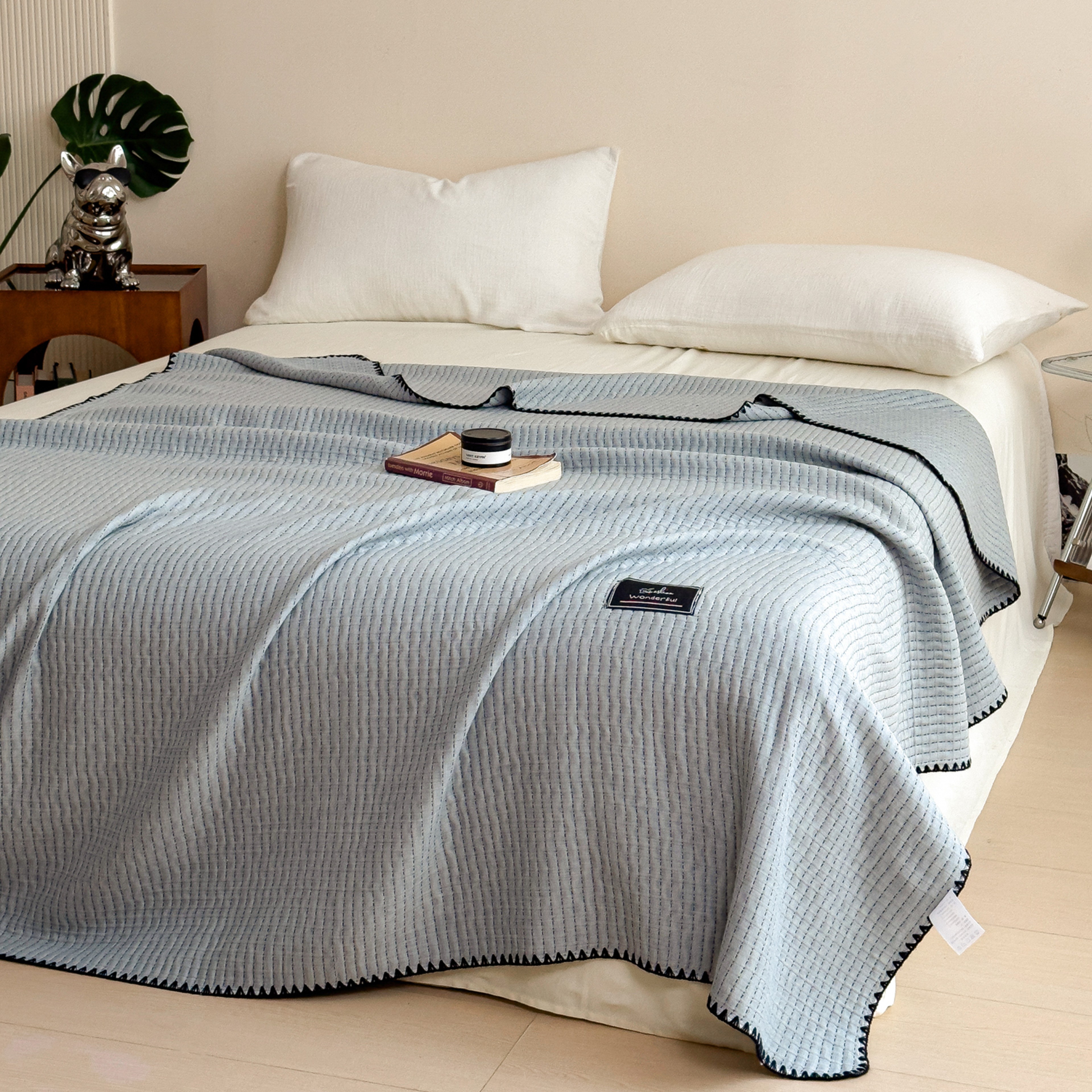 Luxury Cotton Throw Blanket Lightweight Summer Blanket For Sofa Bed  Air Conditioned Rooms 4