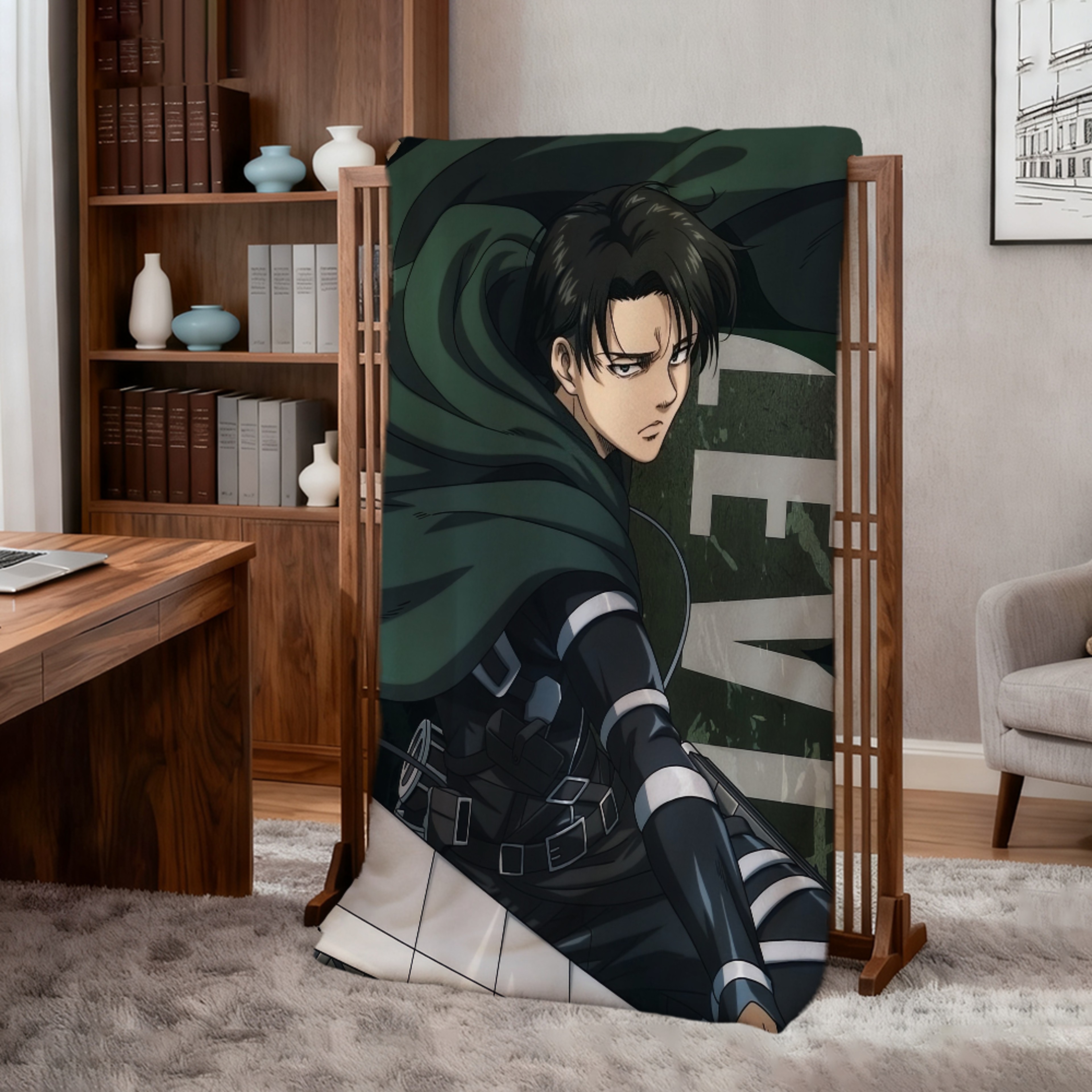 Levi Ackerman Anime Blanket Super Soft Plush Throw for Sofa, Bed & Cozy Lounging – view 5