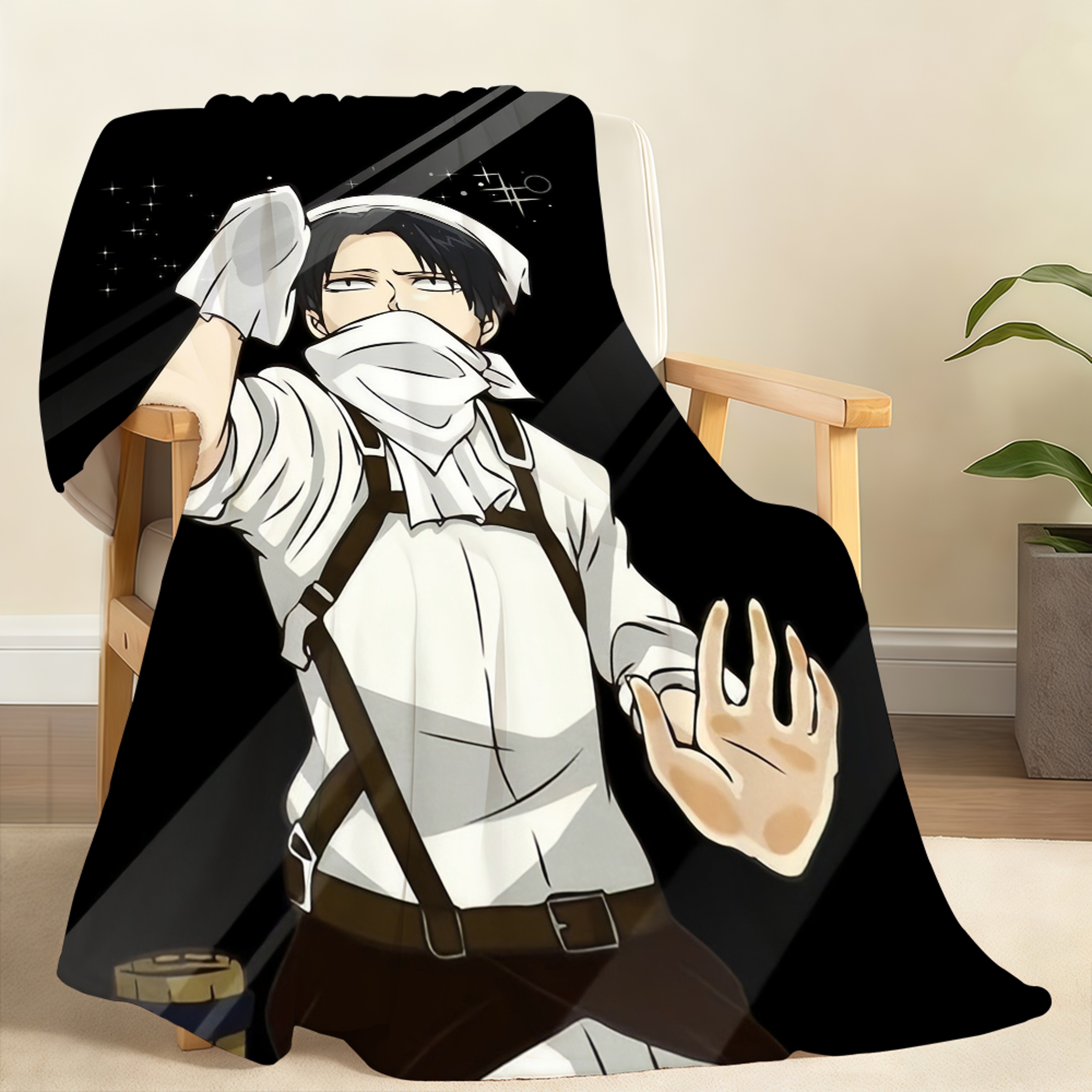 Levi Ackerman Anime Blanket Super Soft Plush Throw for Sofa, Bed & Cozy Lounging – view 12