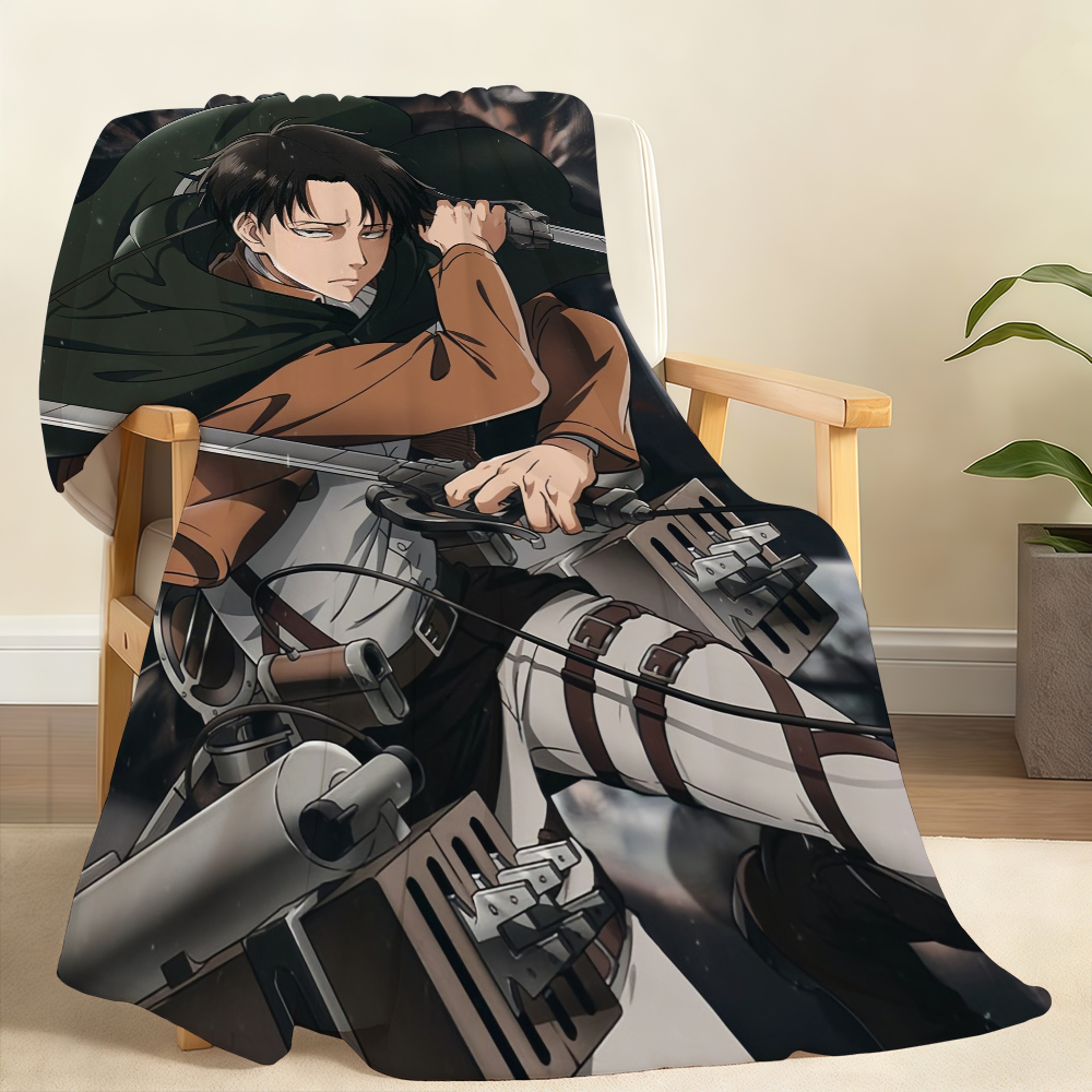 Levi Ackerman Anime Blanket Super Soft Plush Throw for Sofa, Bed & Cozy Lounging – view 13